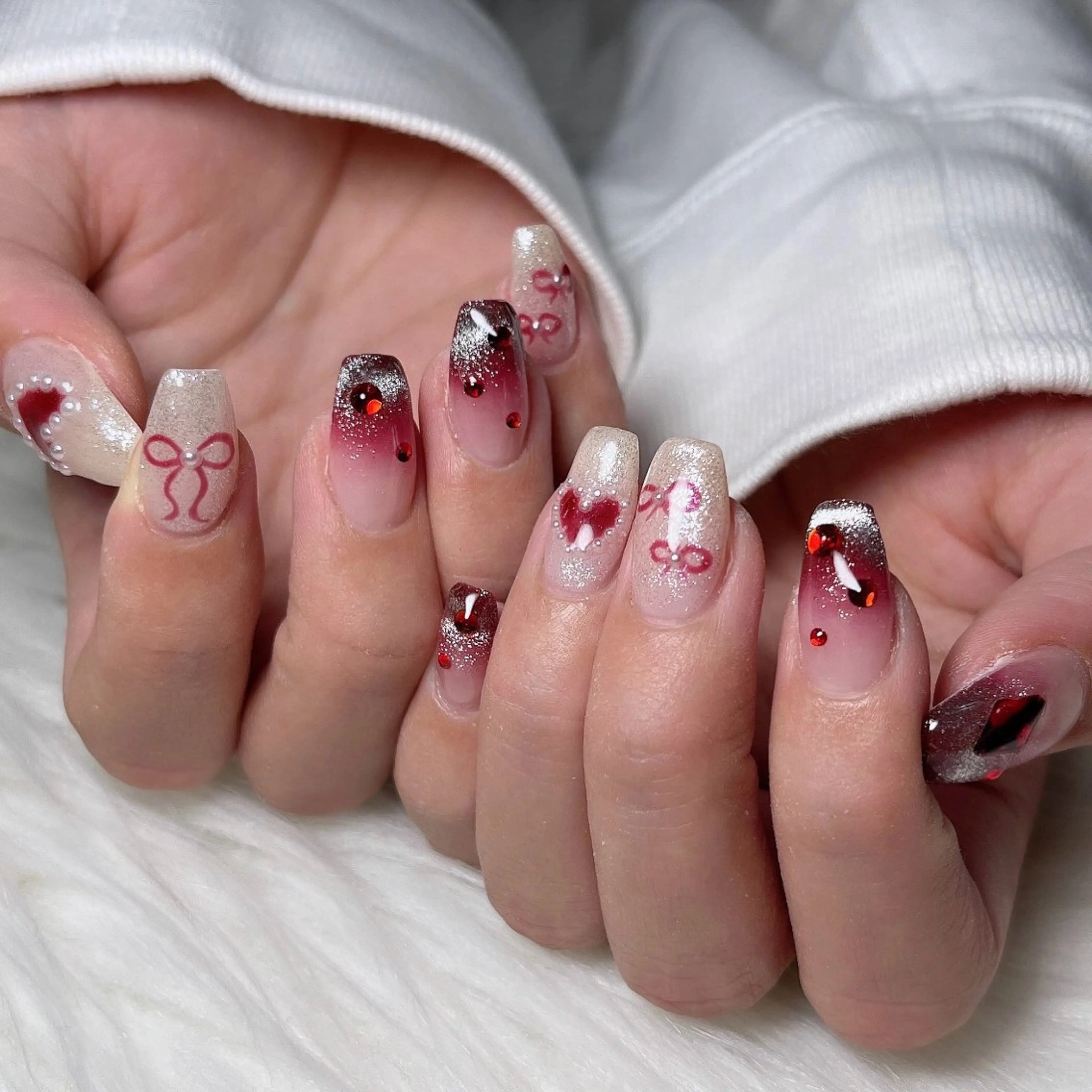 ネイル 韓国ネイル ラメ(グリッター) 持ち込み ハンドネイル 🐕‍🦺Yappy 💗A-tanのネイルデザイン