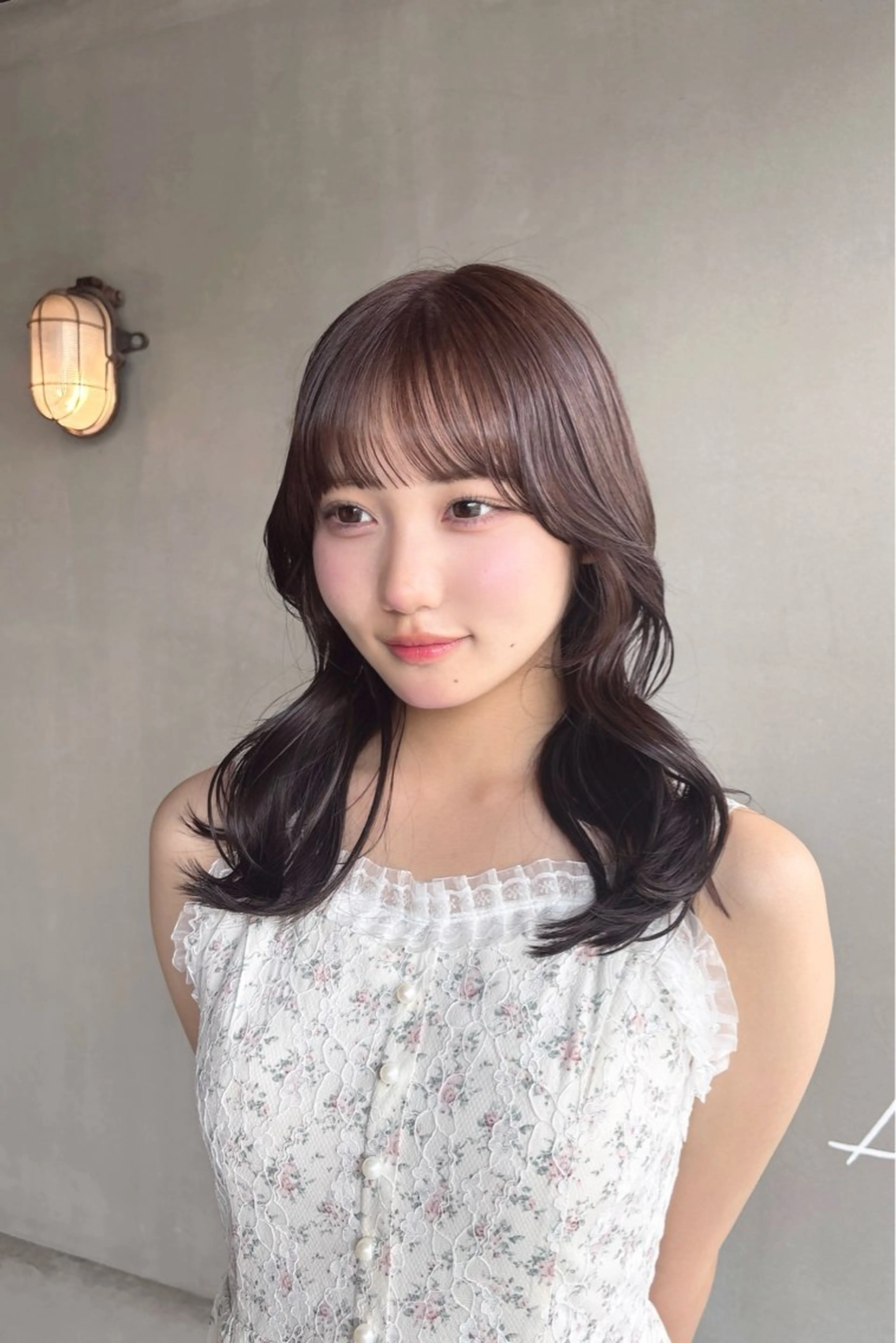 セミロング カット ヘアカラー 艶カラー🫧/韓国 レイヤー/愛珠🎀のヘアスタイル