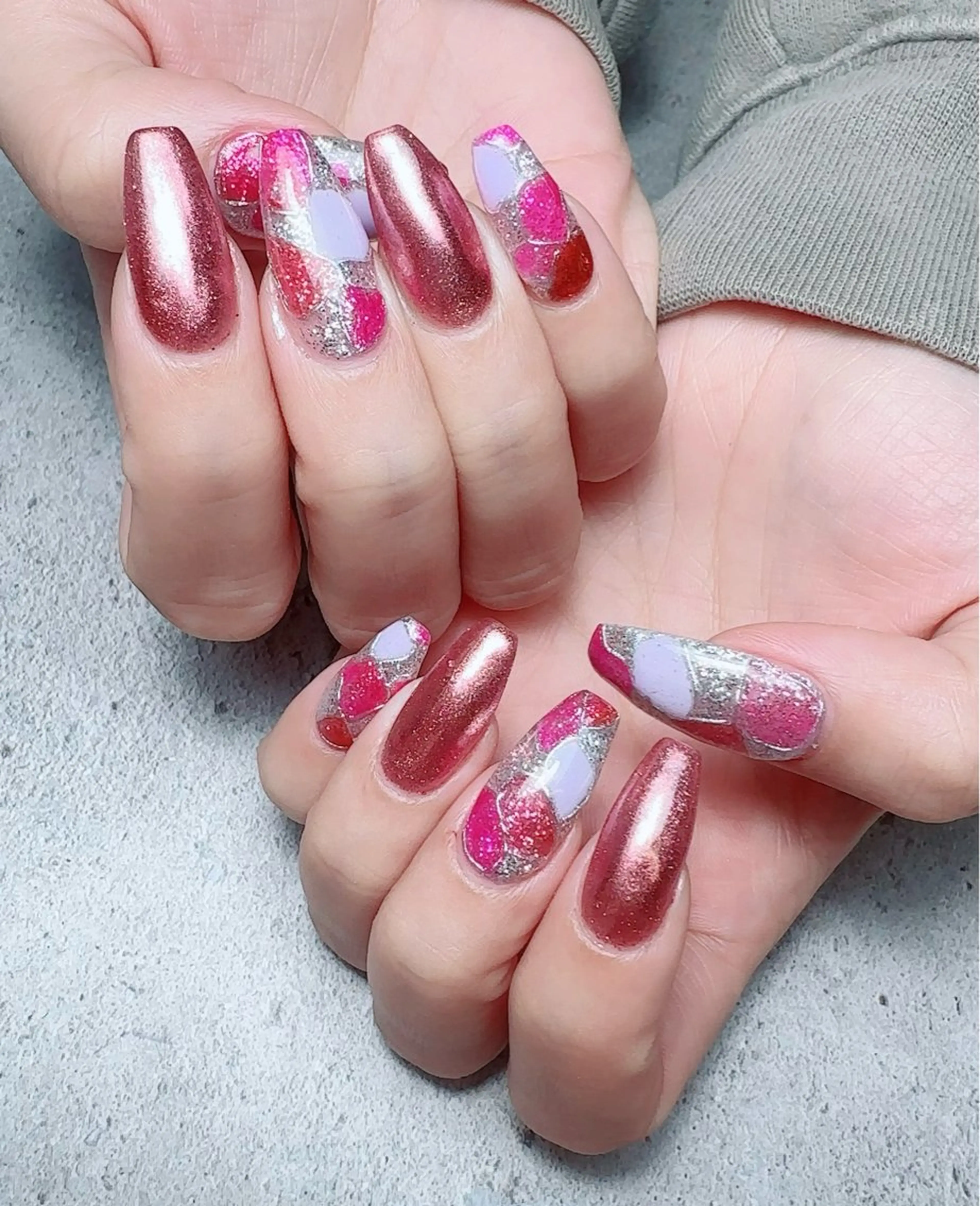 ネイル アートネイル ハート マグネットネイル 持ち込み ニュアンスネイル ハンドネイル Nailsalon Mimiy..♡のネイルデザイン