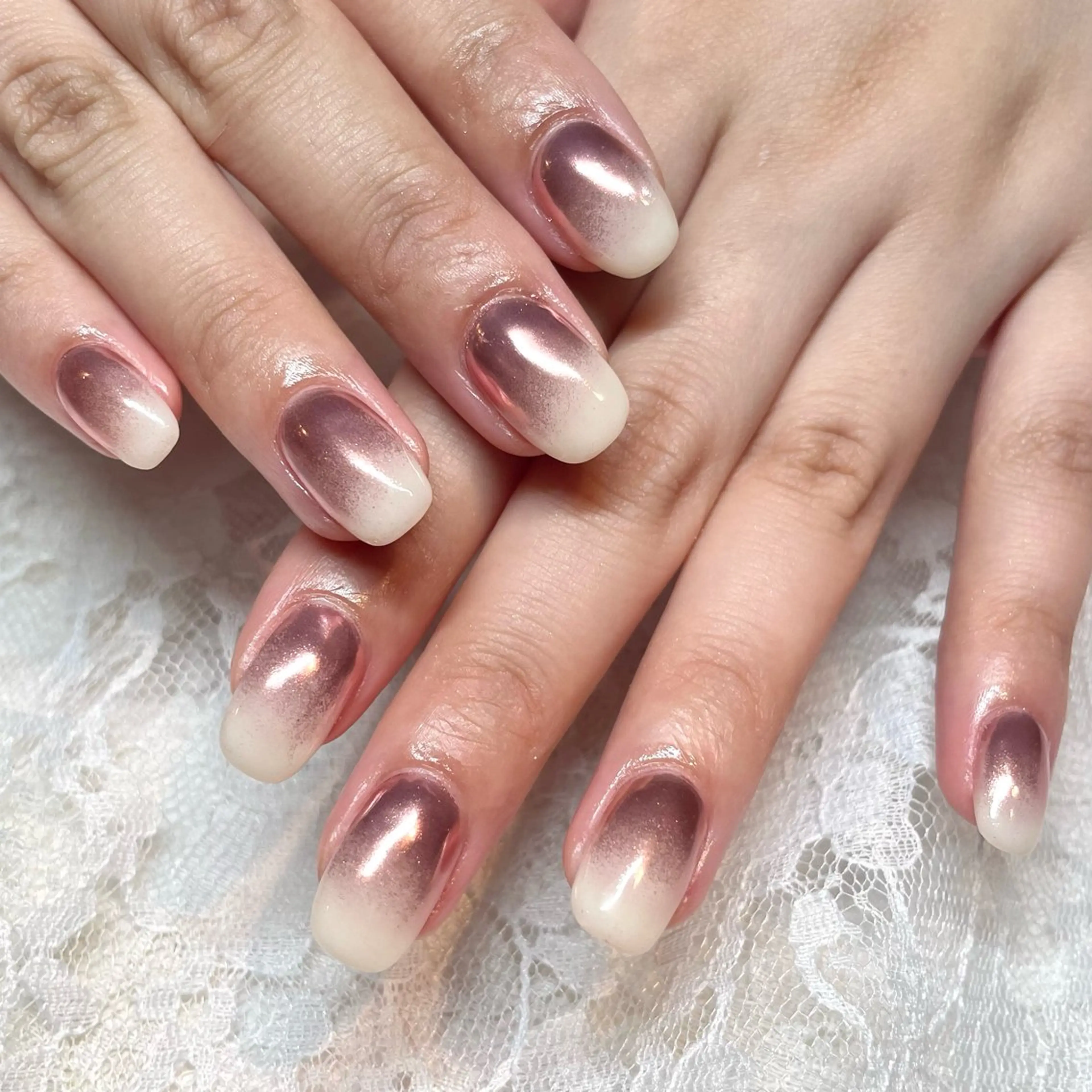 ネイル ミラーネイル ハンドネイル Nail ヌシん家 AKANEのネイルデザイン