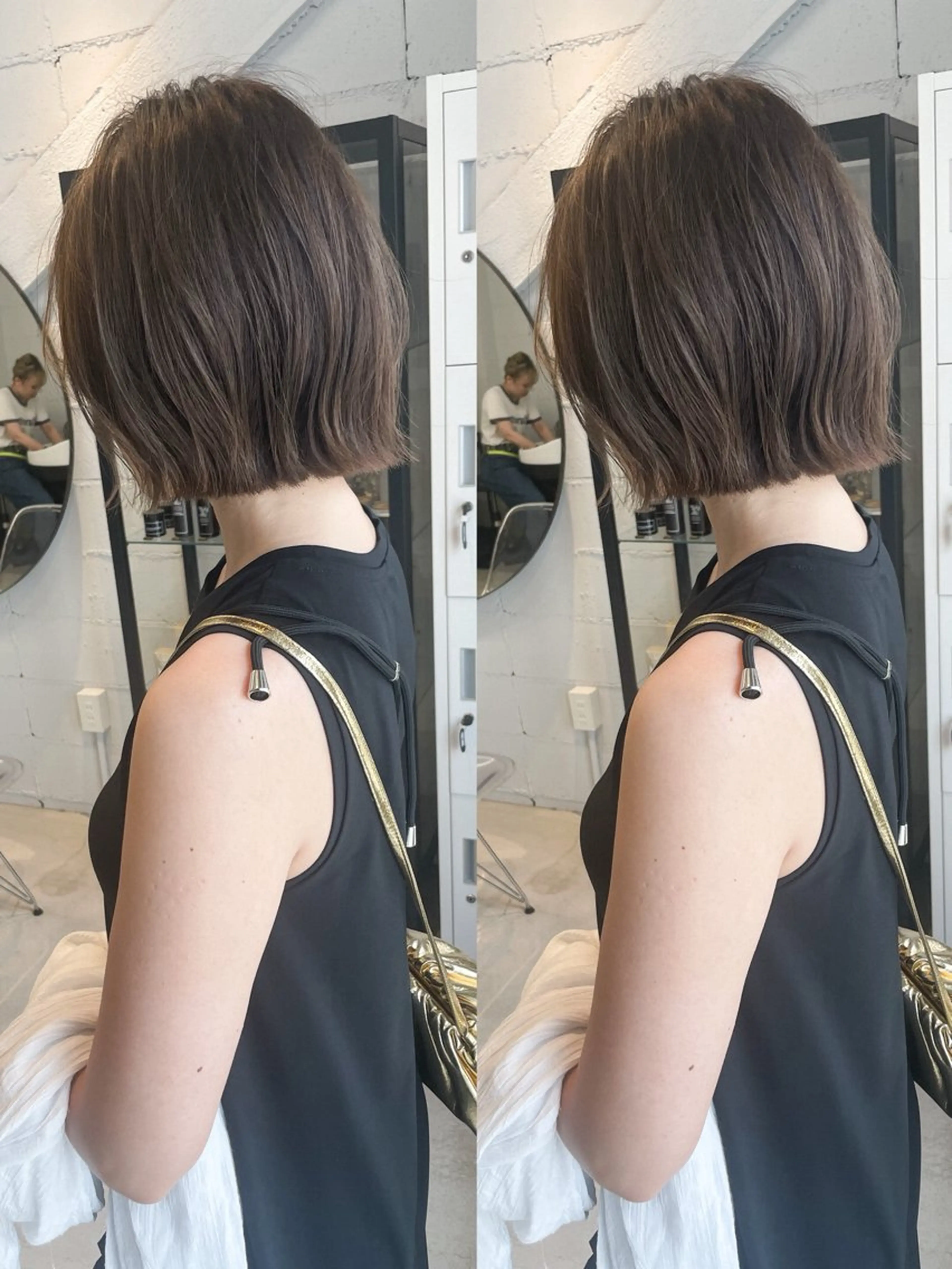 ショート 切りっぱなしボブ ボブ カット ヘアカラー トリートメント mua 鳳のヘアスタイル