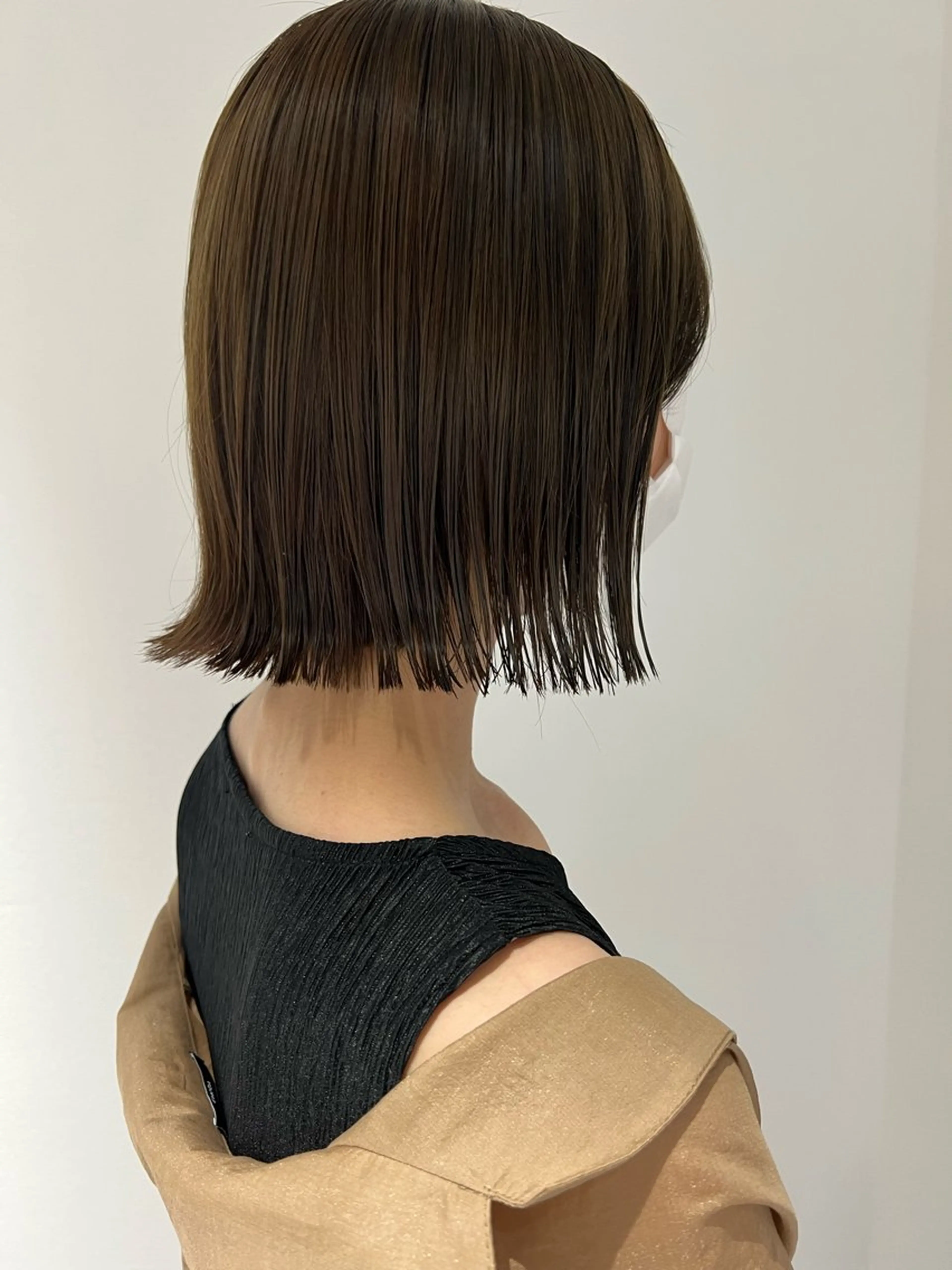 ミディアム 切りっぱなしボブ ボブ 透明感カラー/ 髪質改善/裏田 遊のヘアスタイル
