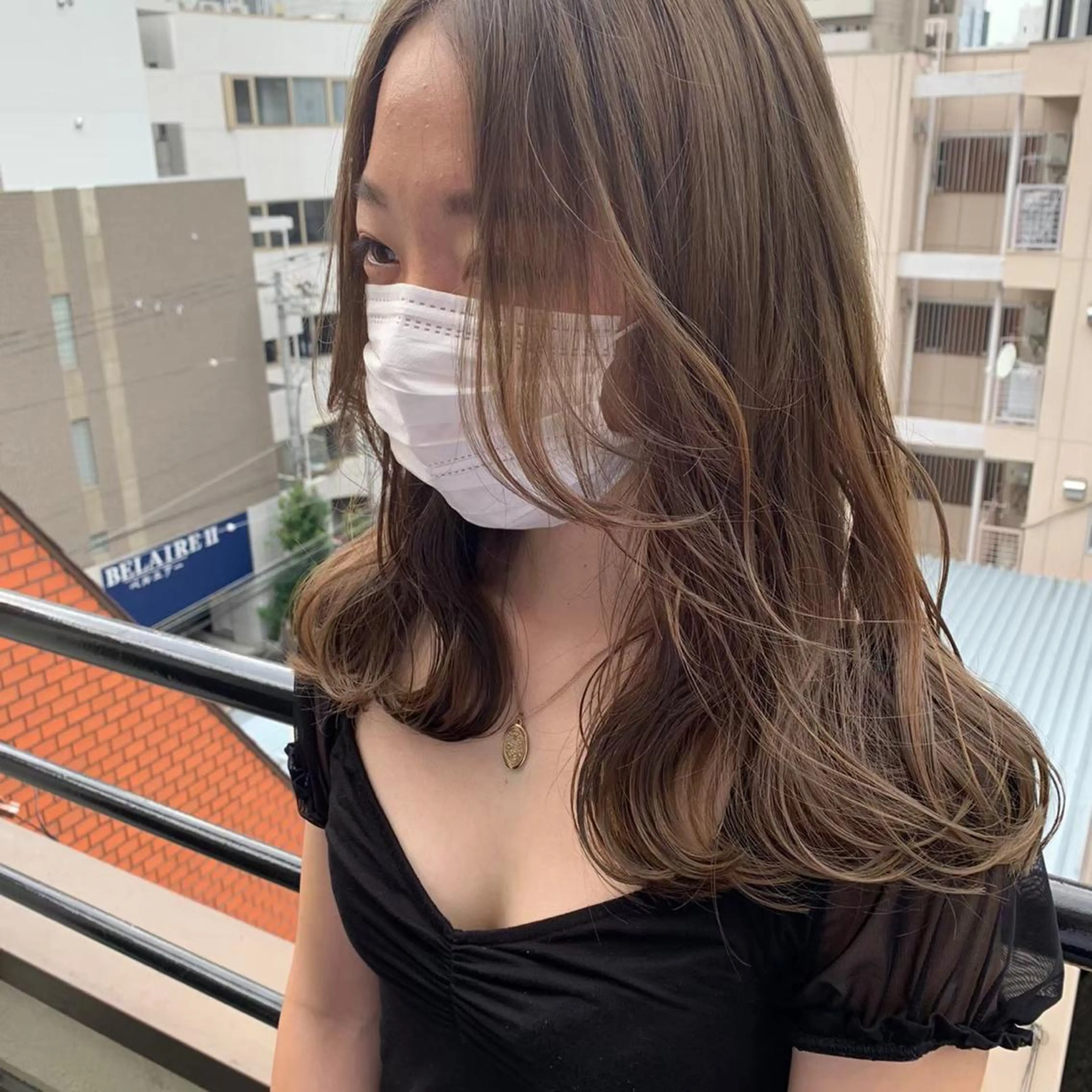 セミロング ショートボブ セミロングパーマ 韓国風カラー ボブ ハイライト ヘアカラー トリートメント hair terra ce M奈良店のヘアスタイル