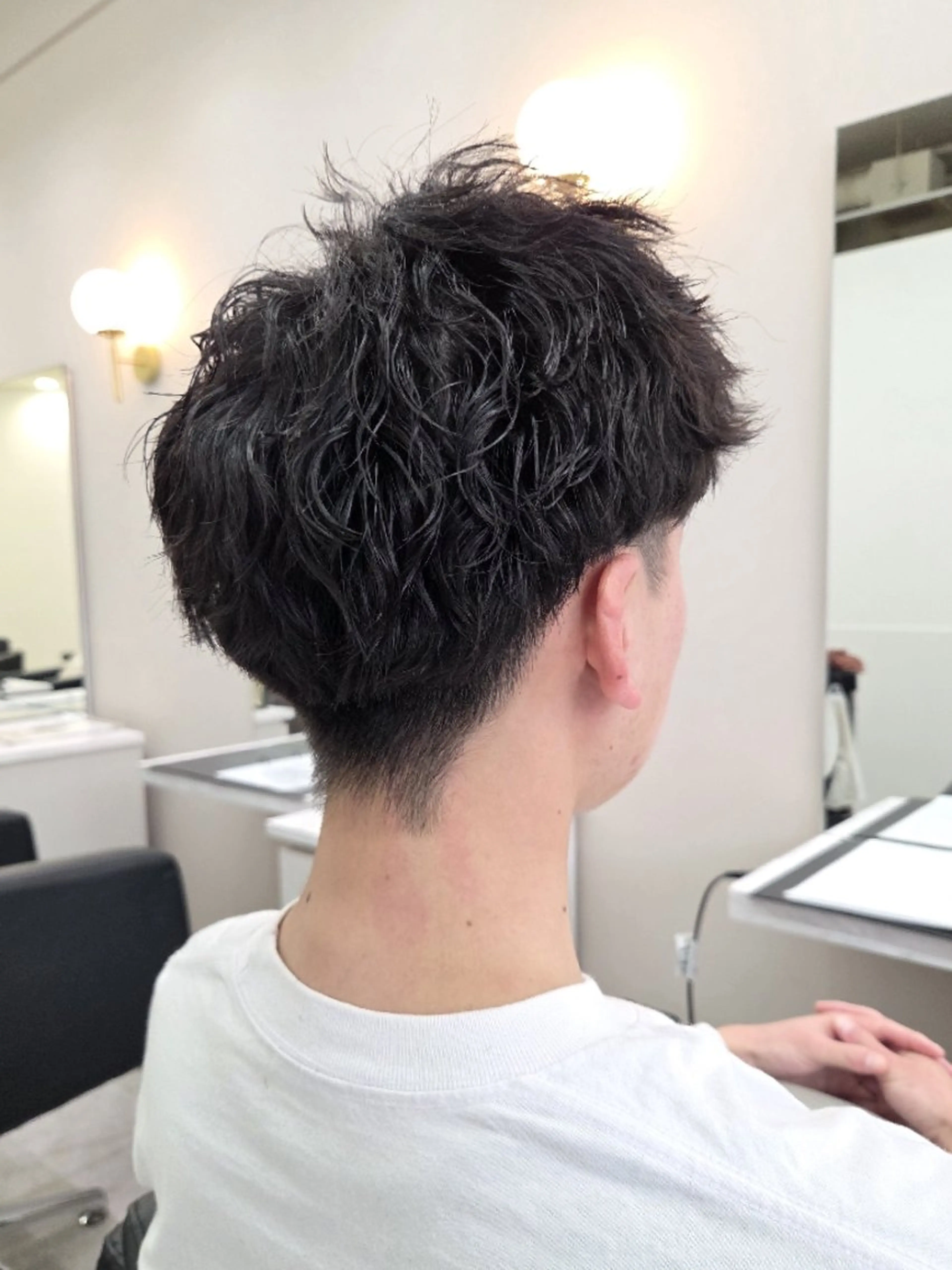 ショート パーマ メンズ メンズパーマ カット パーマ 桐島 令奈のヘアスタイル