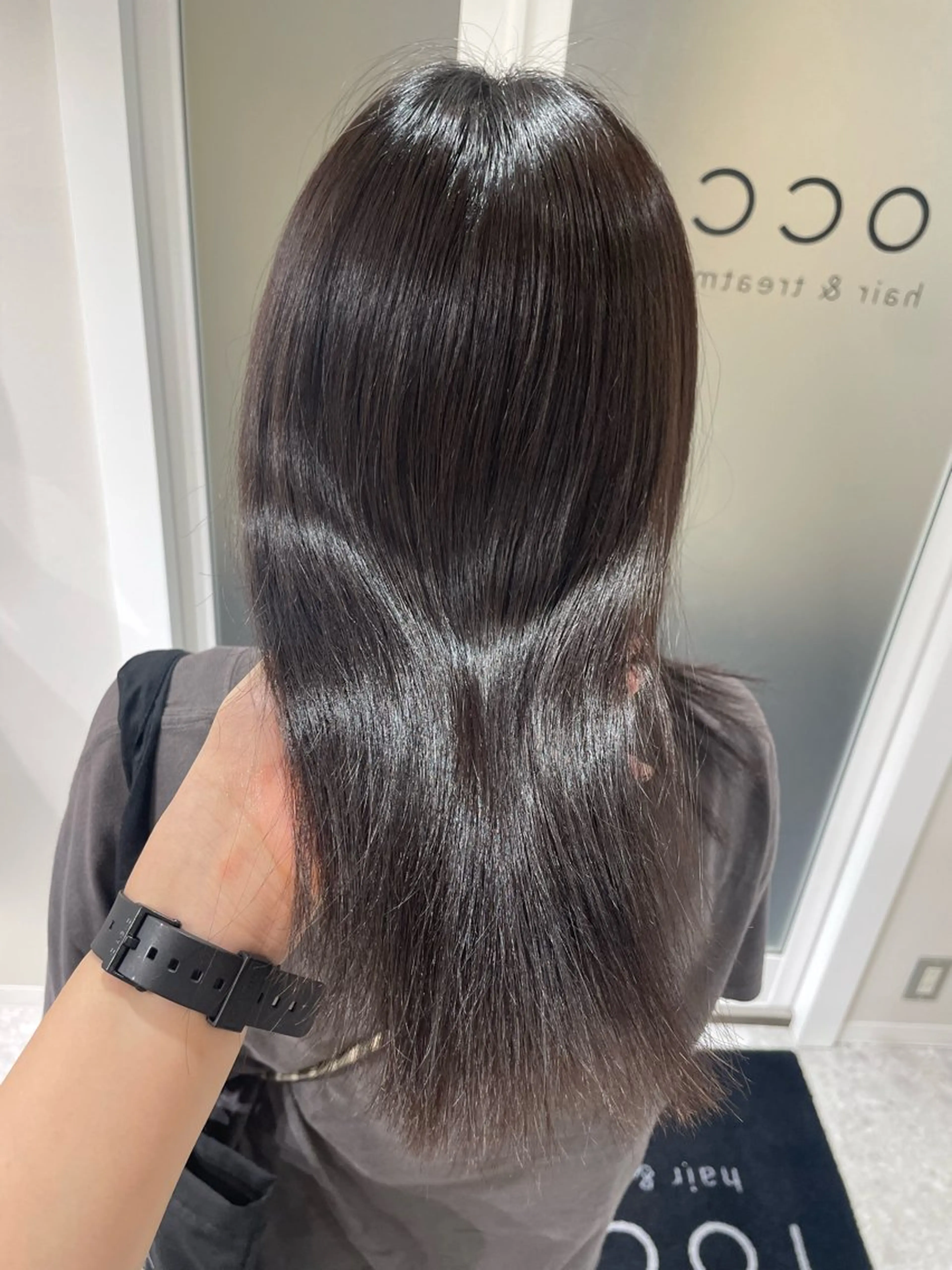 セミロング 縮毛矯正 トリートメント 酸熱トリートメント 🩰ニシムラヒカリ 半個室salon♡*のヘアスタイル