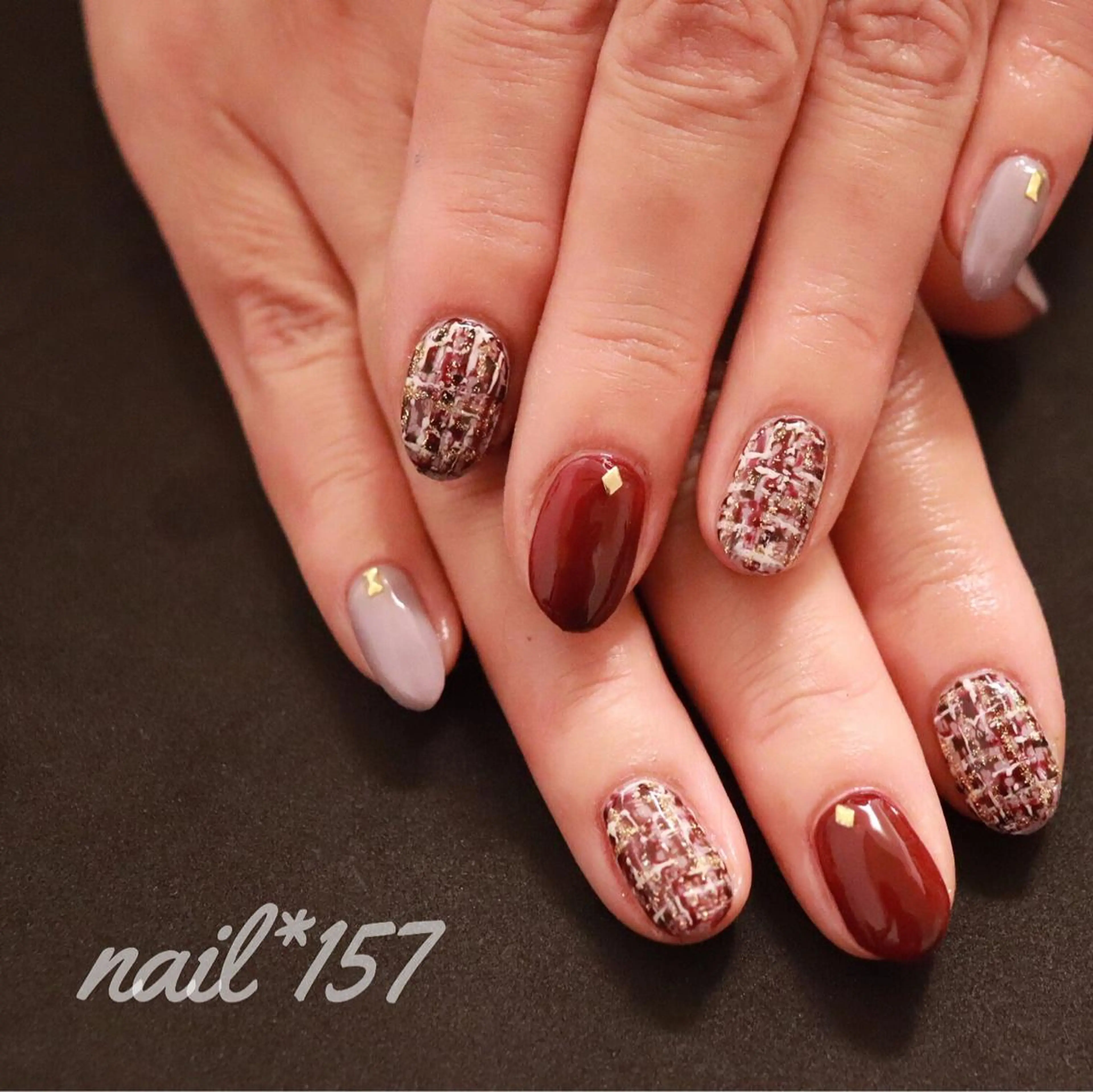 ネイル ツイードネイル nail*157 .のネイルデザイン