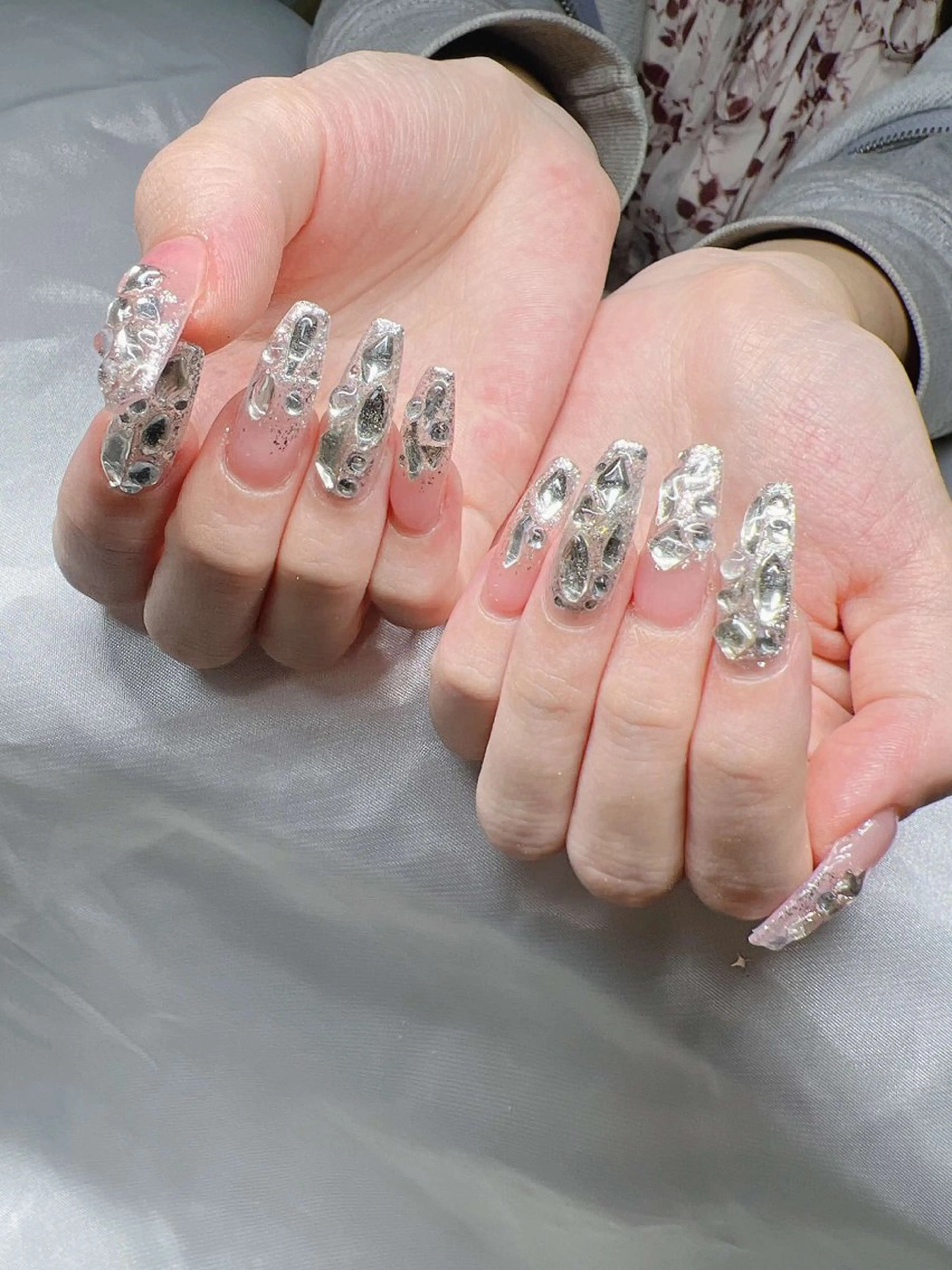 ネイル 長さ出し グラデーション キラキラネイル マグネットネイル ニュアンスネイル ハンドネイル Lee Nails チップ長さだし専門店のネイルデザイン