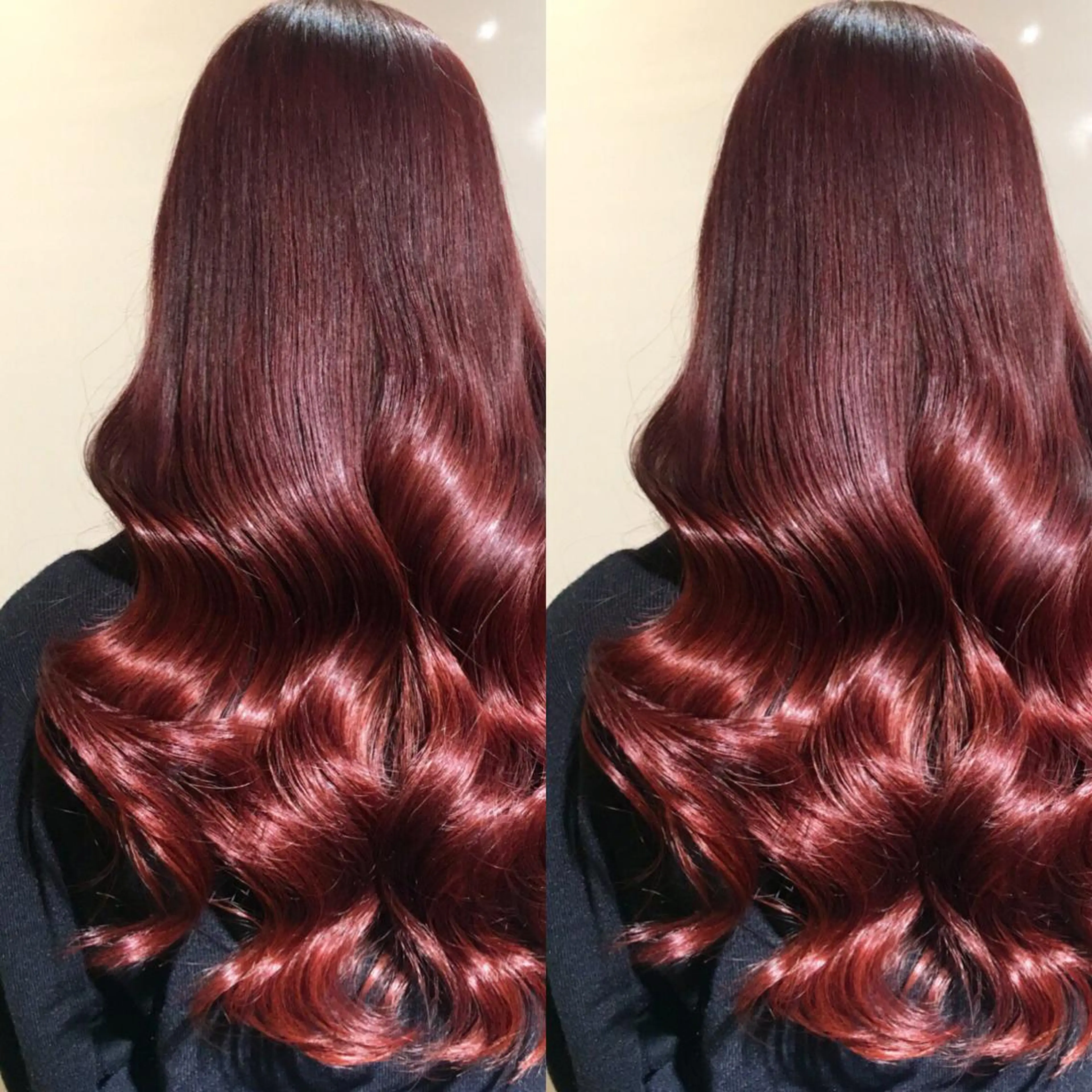 ロング カラー ヘアアレンジ ブリーチ ボルドーカラー 柔らか垢抜けｶﾗｰと ｶｯﾄ🫧ASUKAのヘアスタイル