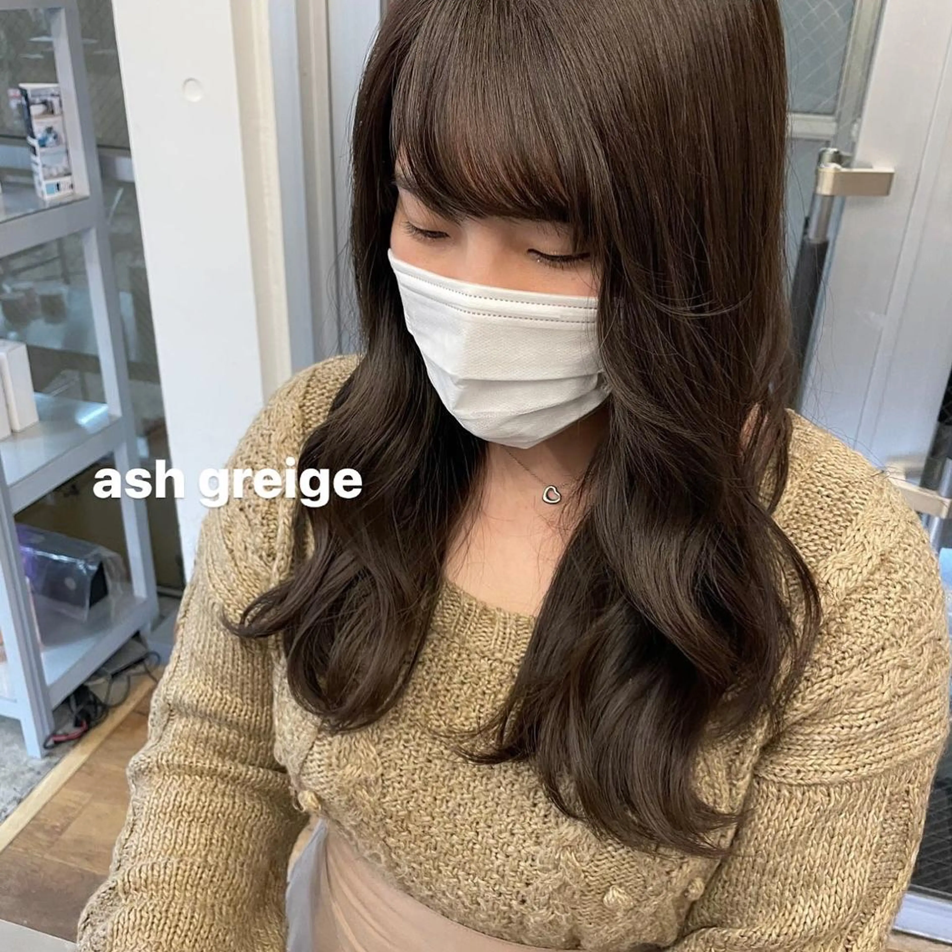 ロング カラー 透明感カラー センターパート／マッ シュ／パーマ　あさみのヘアスタイル