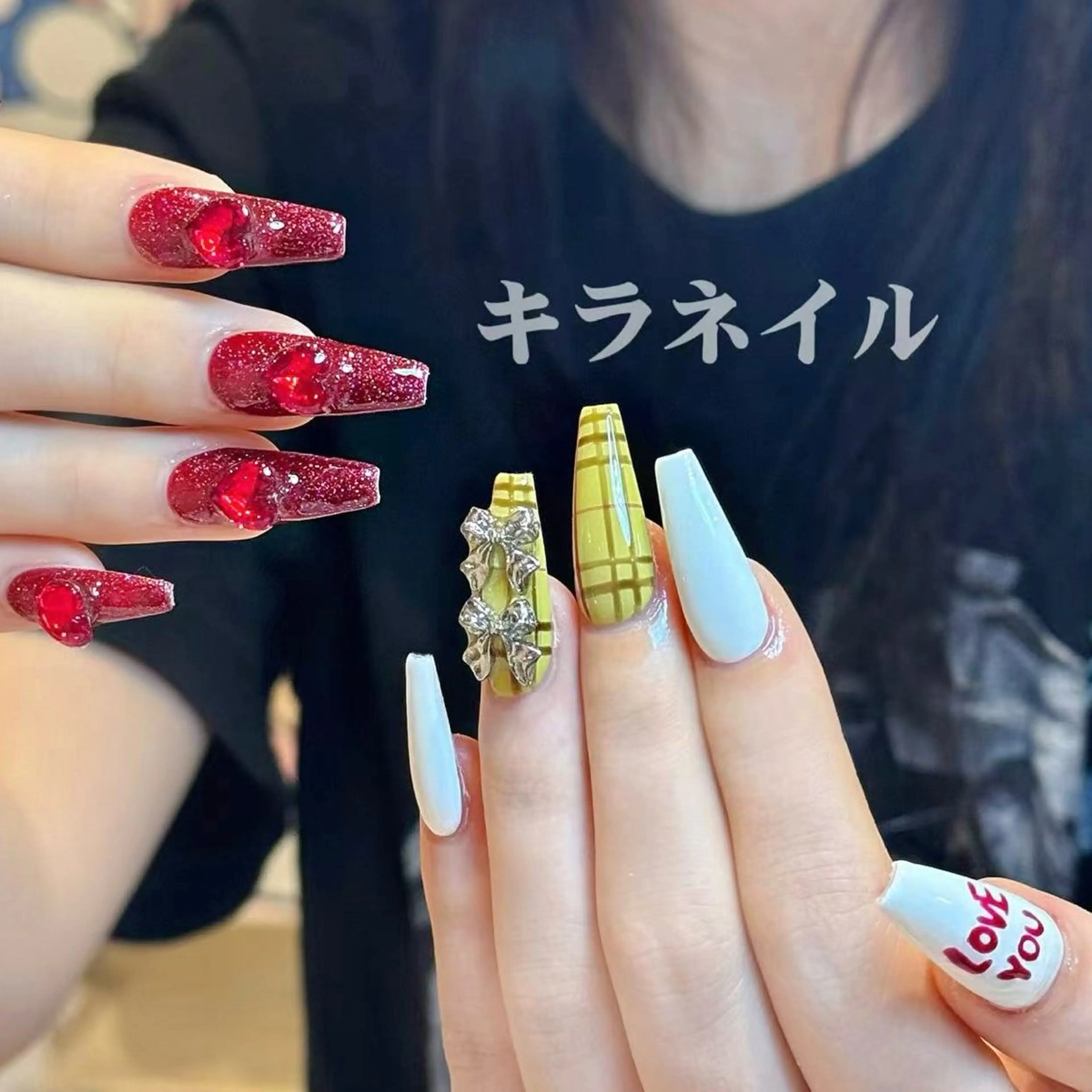 ネイル ハンドネイル 🎀kira 長さだし💗モチ最高のネイルデザイン