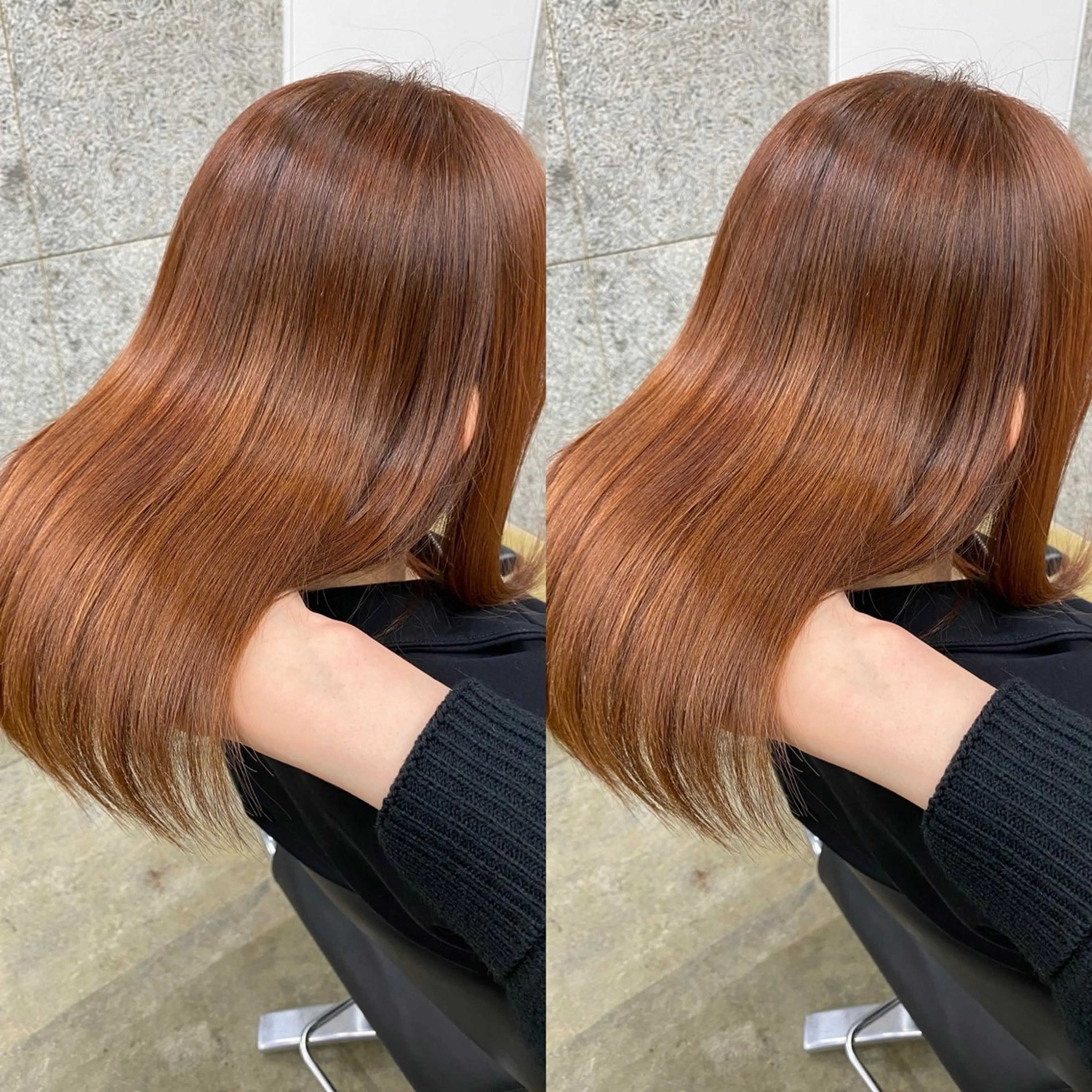 セミロング カット ヘアカラー 縮毛矯正 トリートメント 髪質改善/浅沼 亮のヘアスタイル