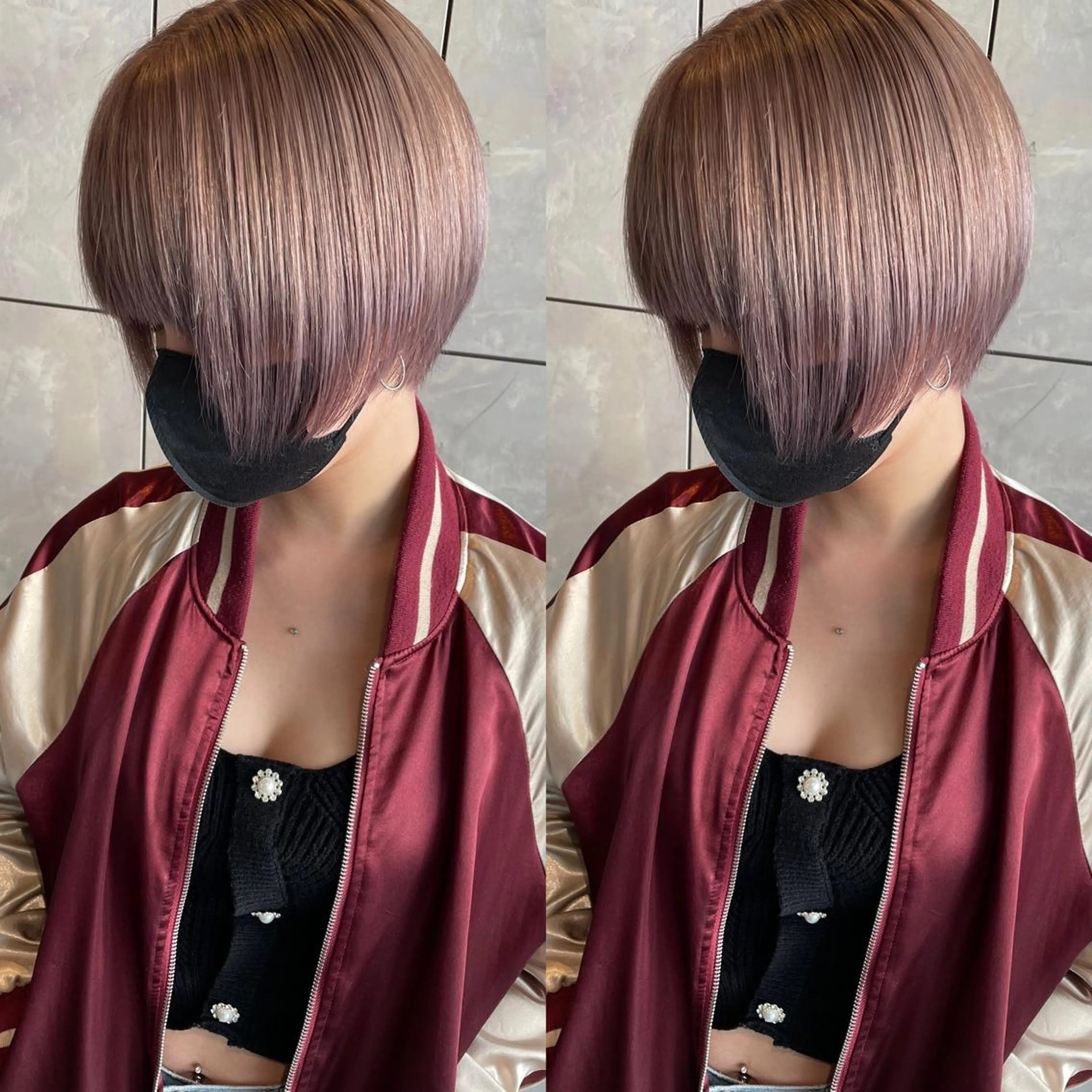 ショート カラー ベージュカラー ミルクティーベージュ ショートヘア カット ヘアカラー トリートメント ヘアセット 💜ハイトーン💛 マジカルかいちゃんのヘアスタイル