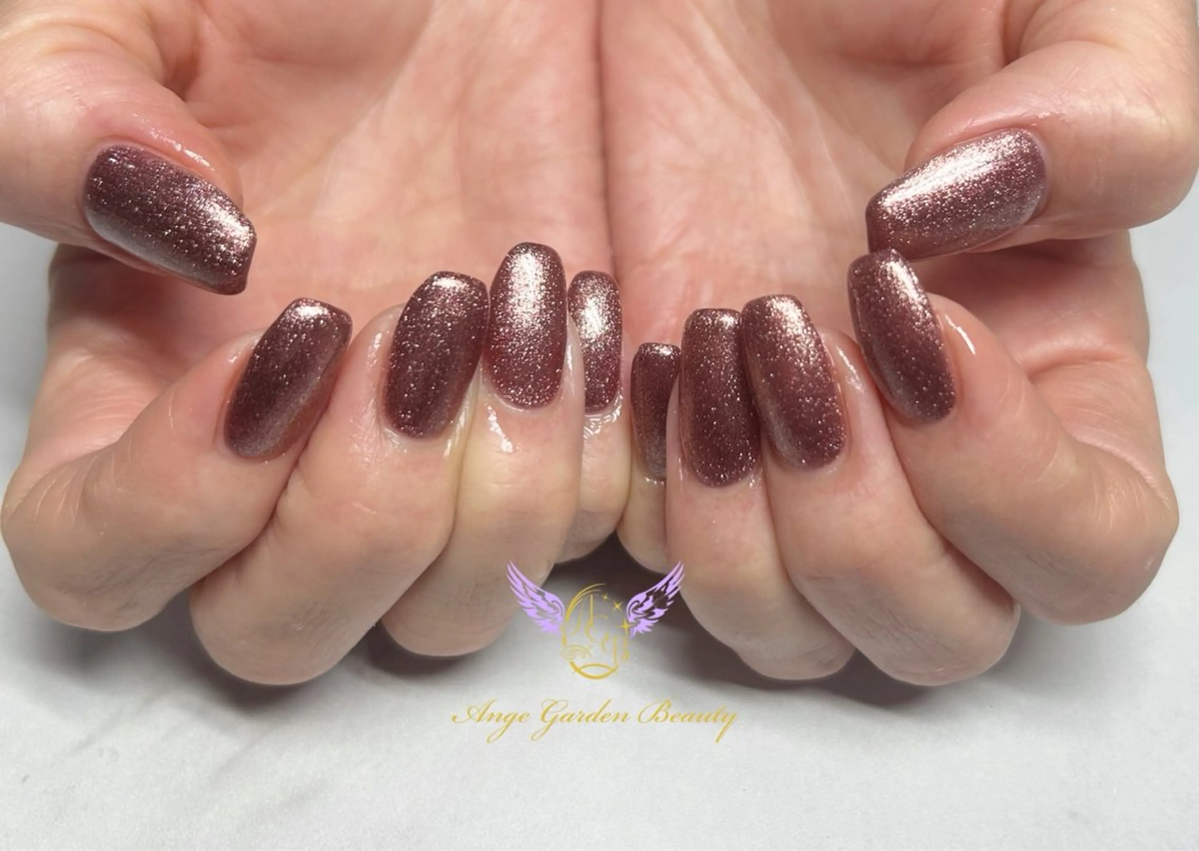 ネイル ボルドー ブラウン ハンドネイル AngeGarden Beautymihoのネイルデザイン