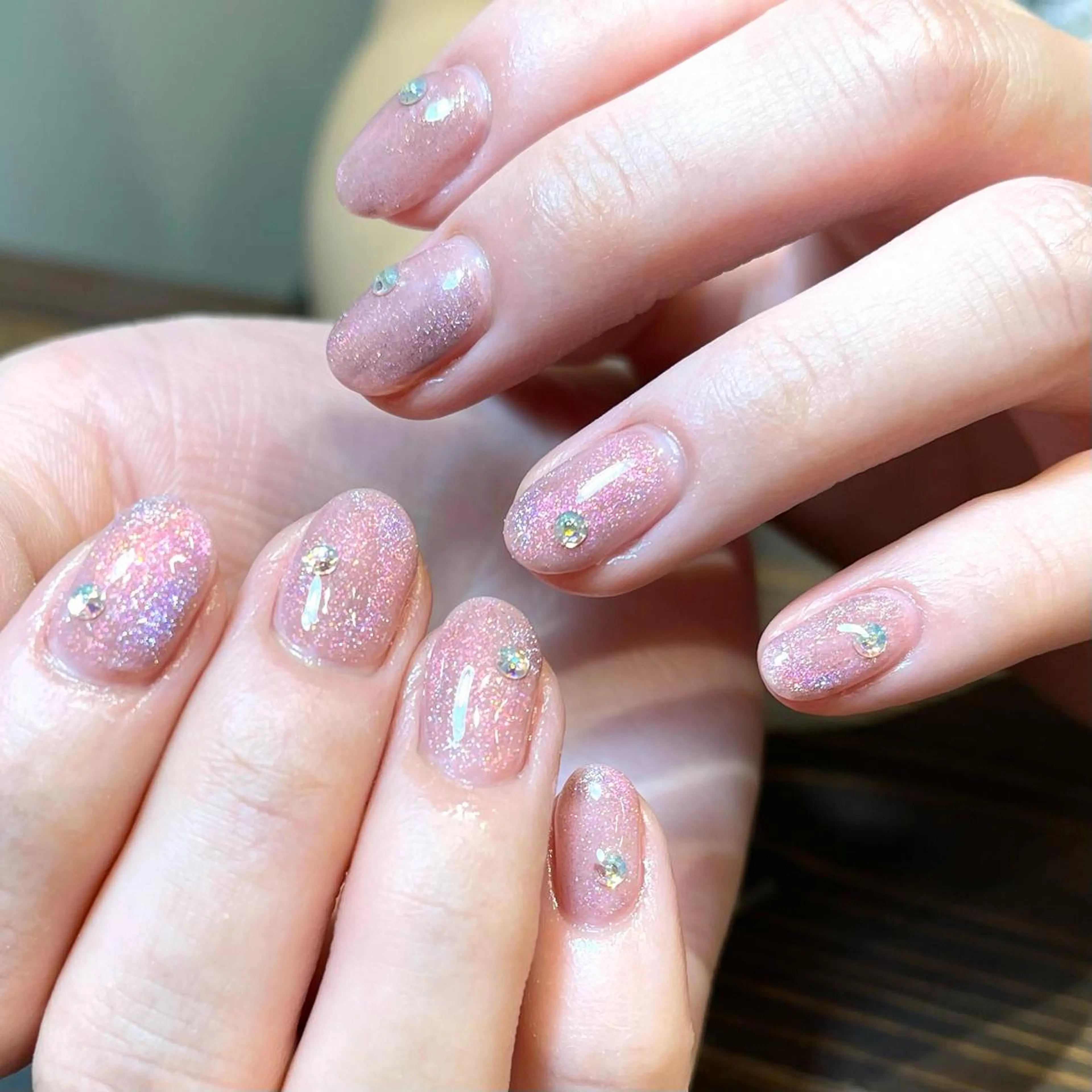 ネイル アートネイル ブルー ジェルネイル ニュアンスネイル オフィスネイル ハンドネイル kinjo yuaのネイルデザイン