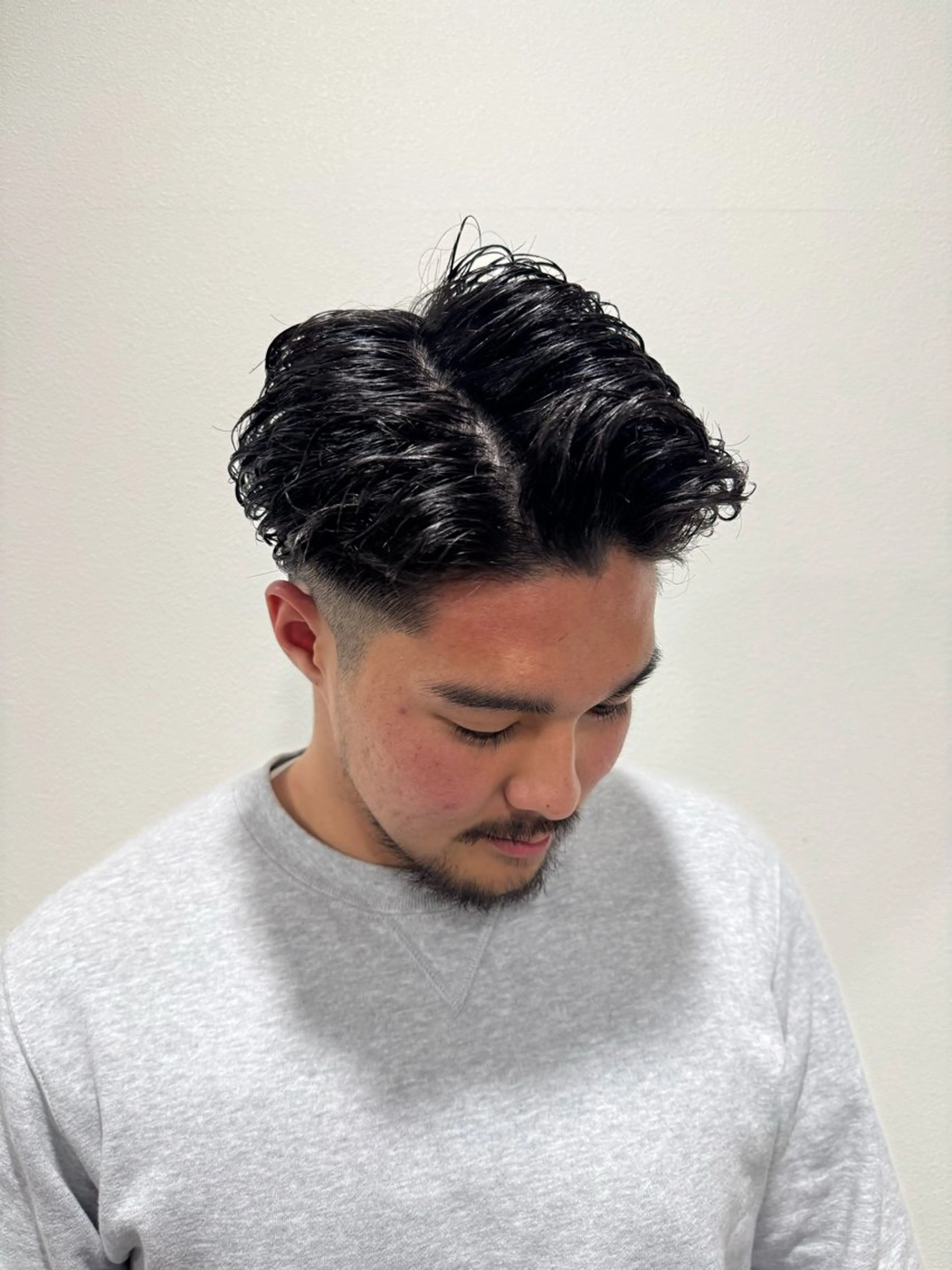 パーマ メンズ 平尾/艶カラー/ アッシュ系/中川誠大のヘアスタイル