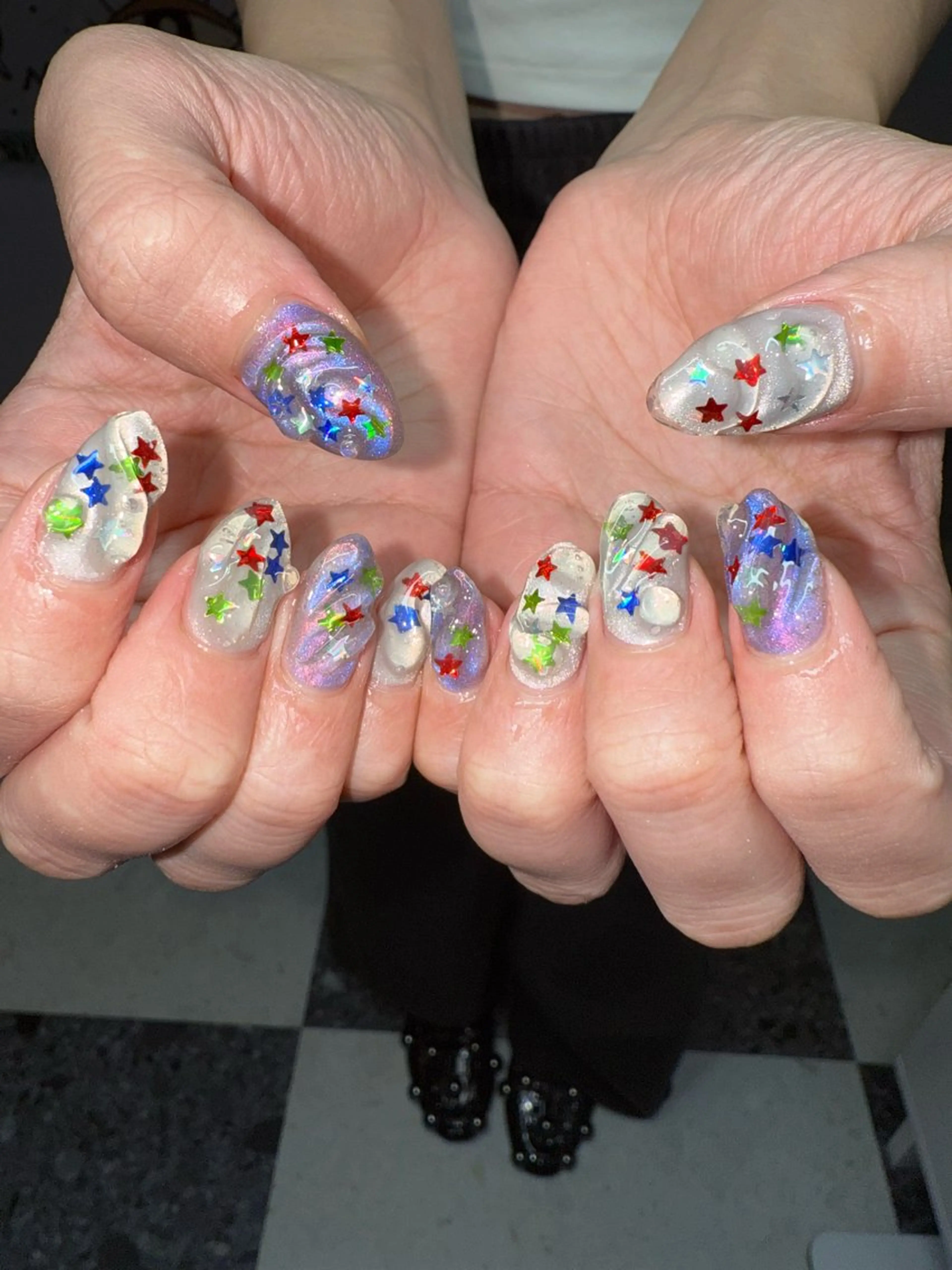 ネイル キラキラネイル シンプルネイル ハンドネイル posa nail モエミのネイルデザイン