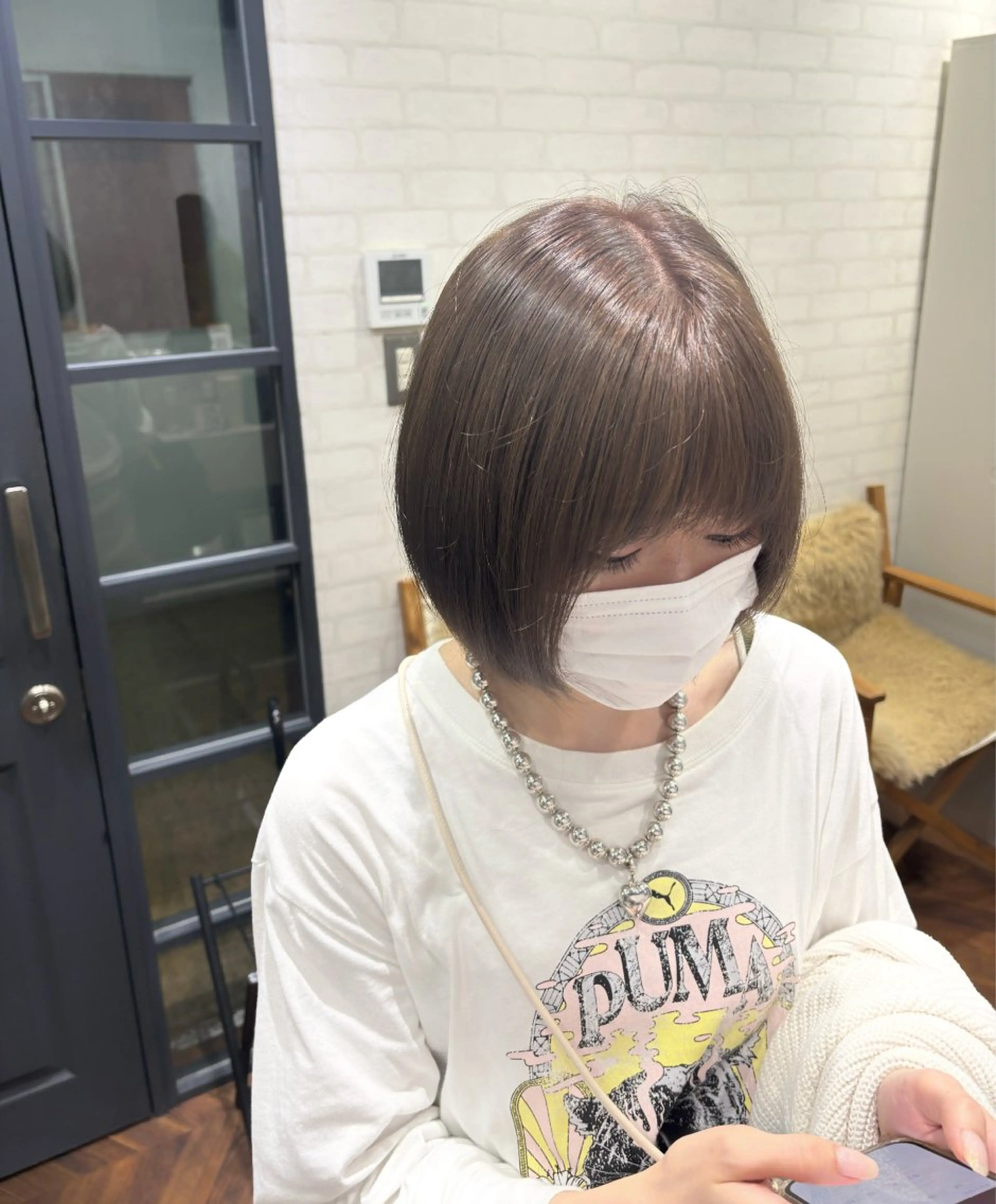 ショート カラー ヘアアレンジ ヘアカラー kei🤎ベージュ /透明感カラー/博多のヘアスタイル