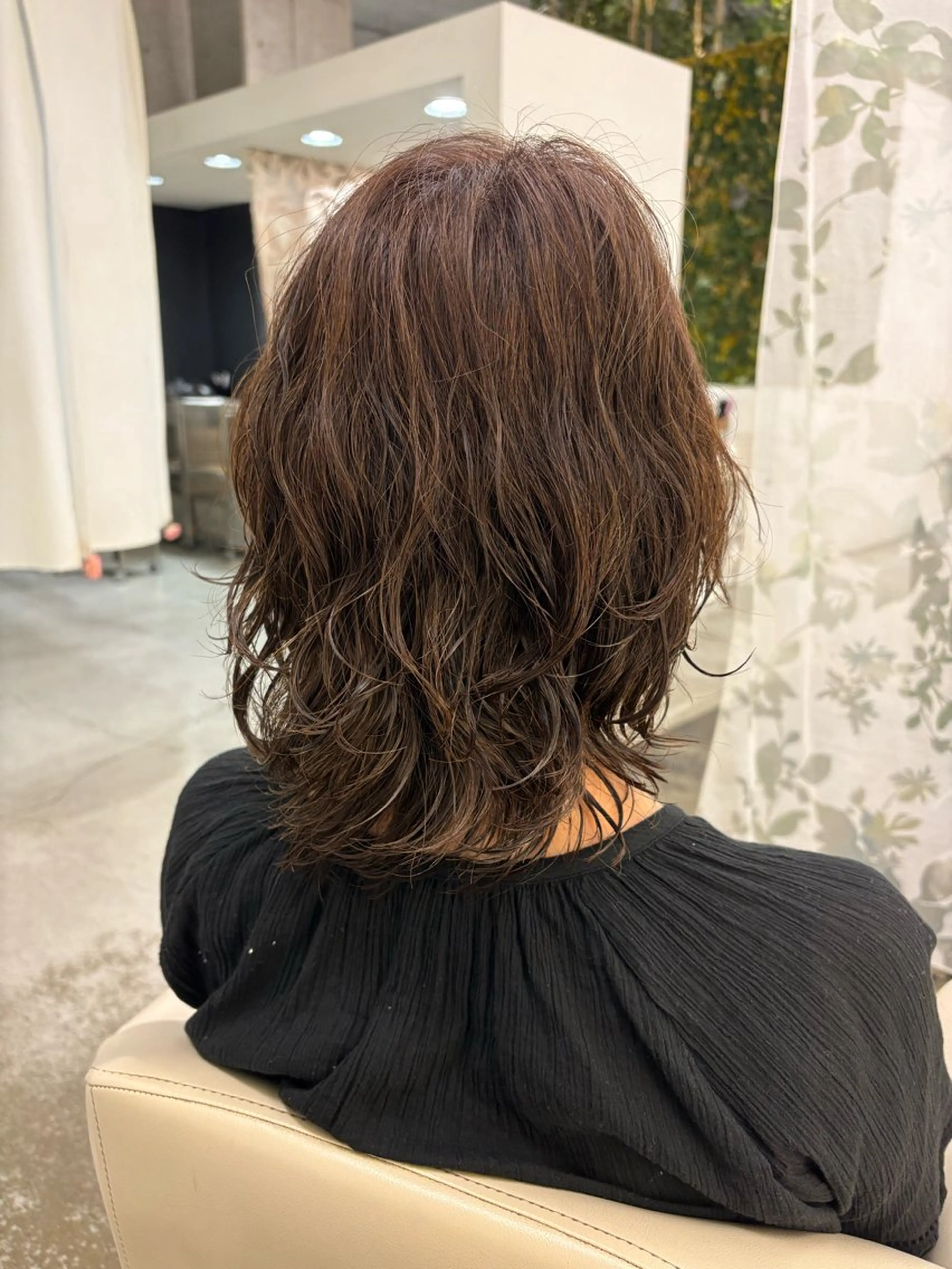 ミディアム カラー パーマ 田村 匡世のヘアスタイル