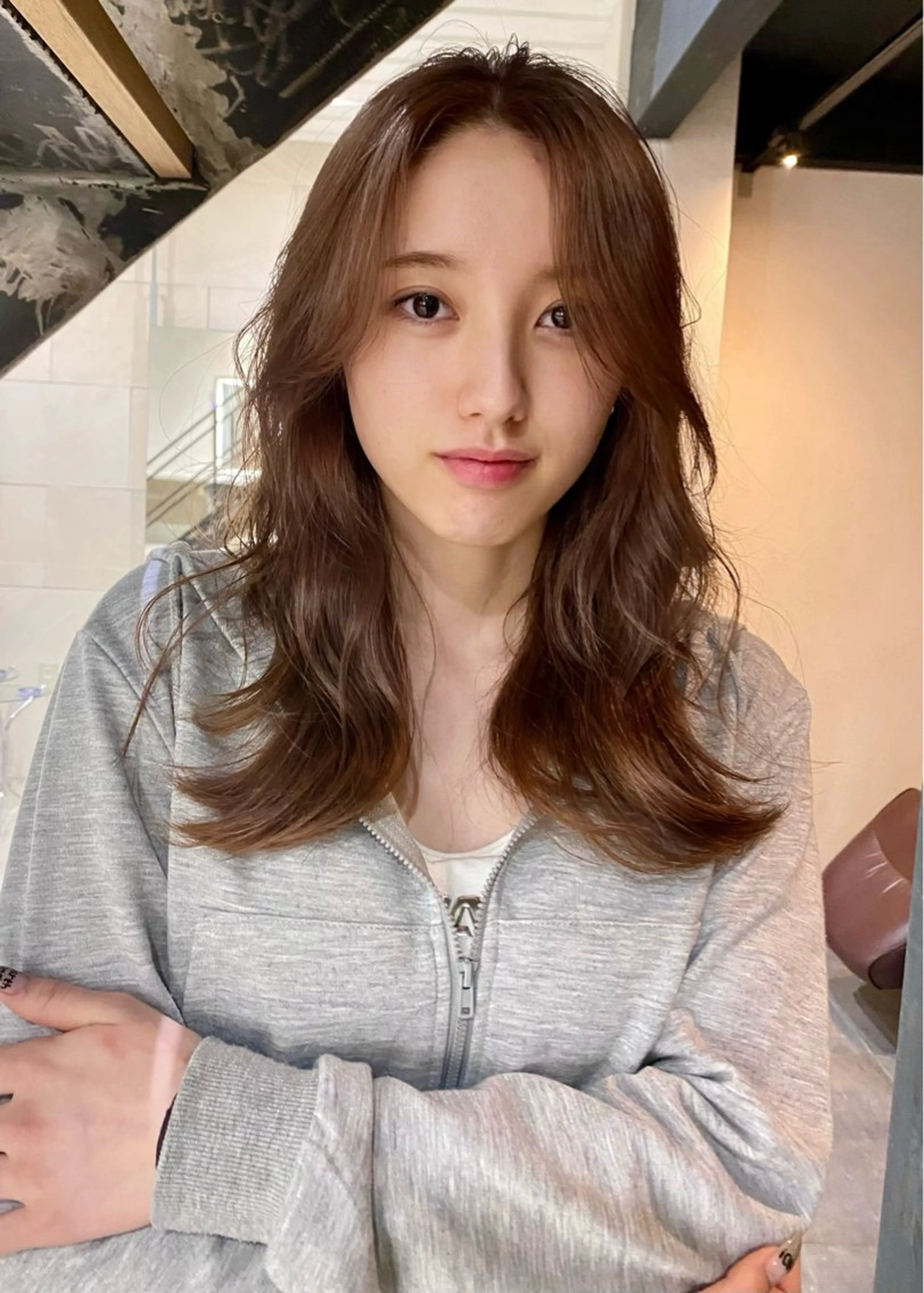 セミロング カラー DEAN所属・KEIGO/パーマ ハイトーン/DEANのヘアスタイル