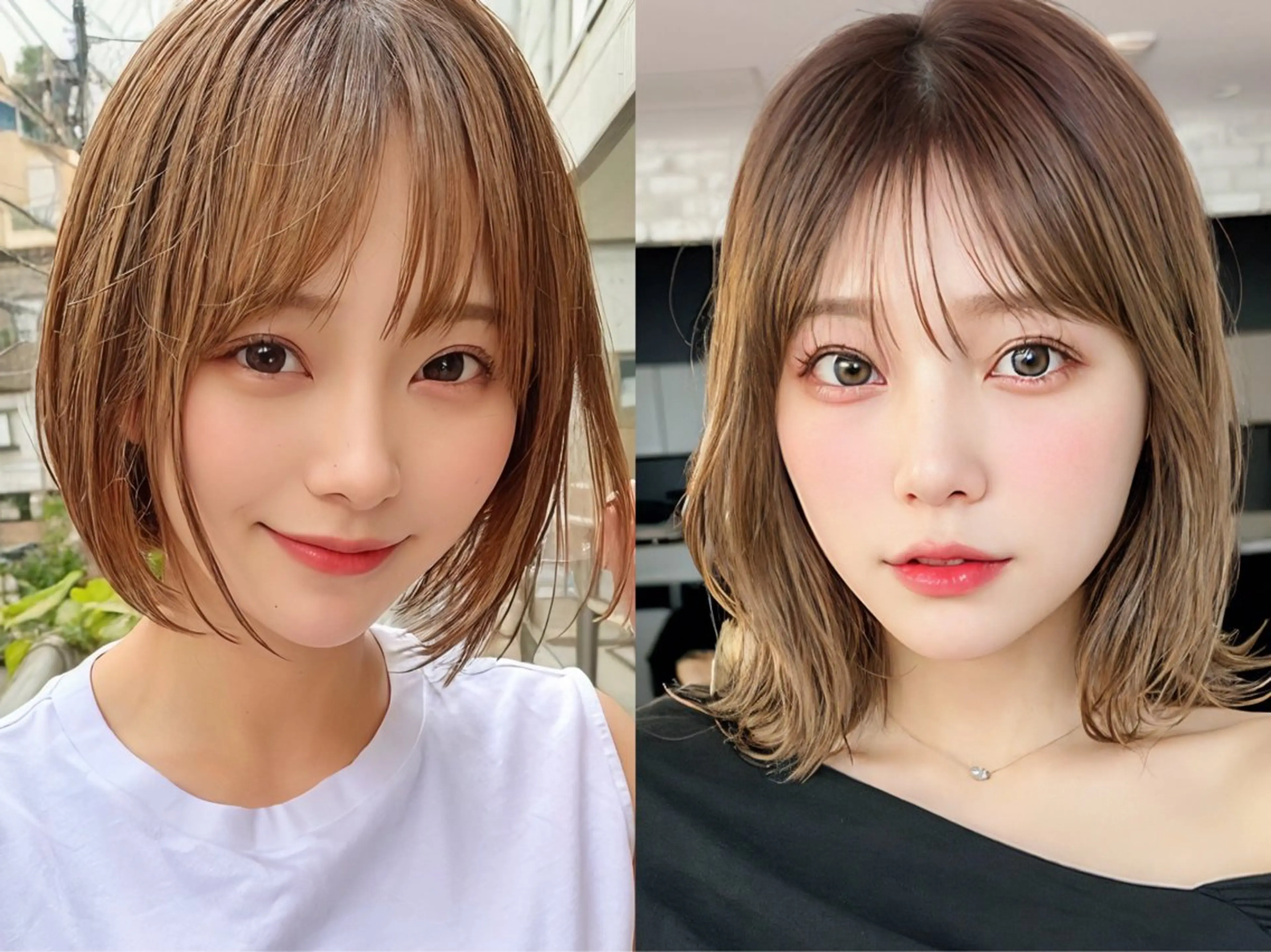 ショート カット ヘアカラー トリートメント じょー／ボブ カット/白髪ぼかしのヘアスタイル