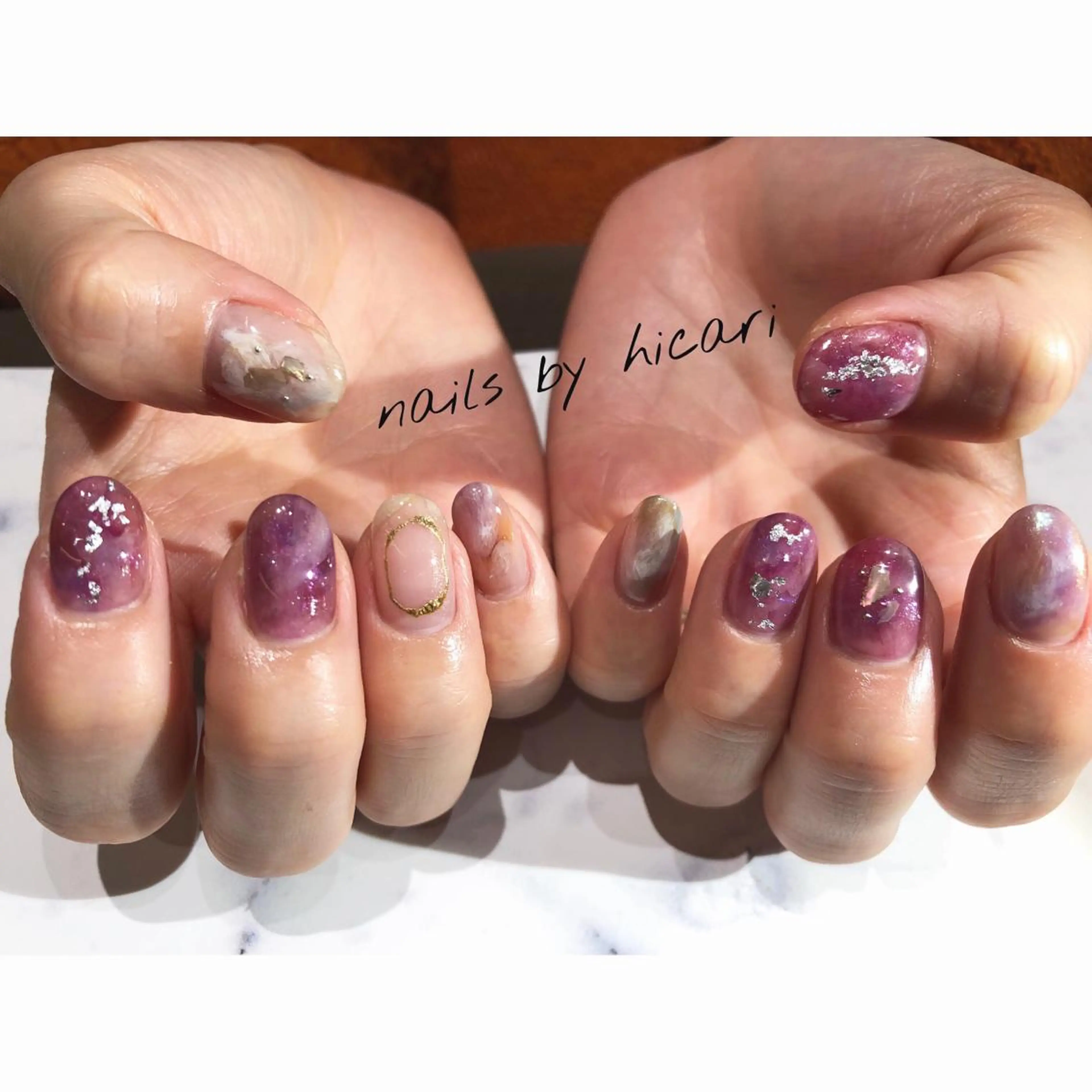 ショート カラー ネイル マツエク・マツパ illum hicariのネイルデザイン