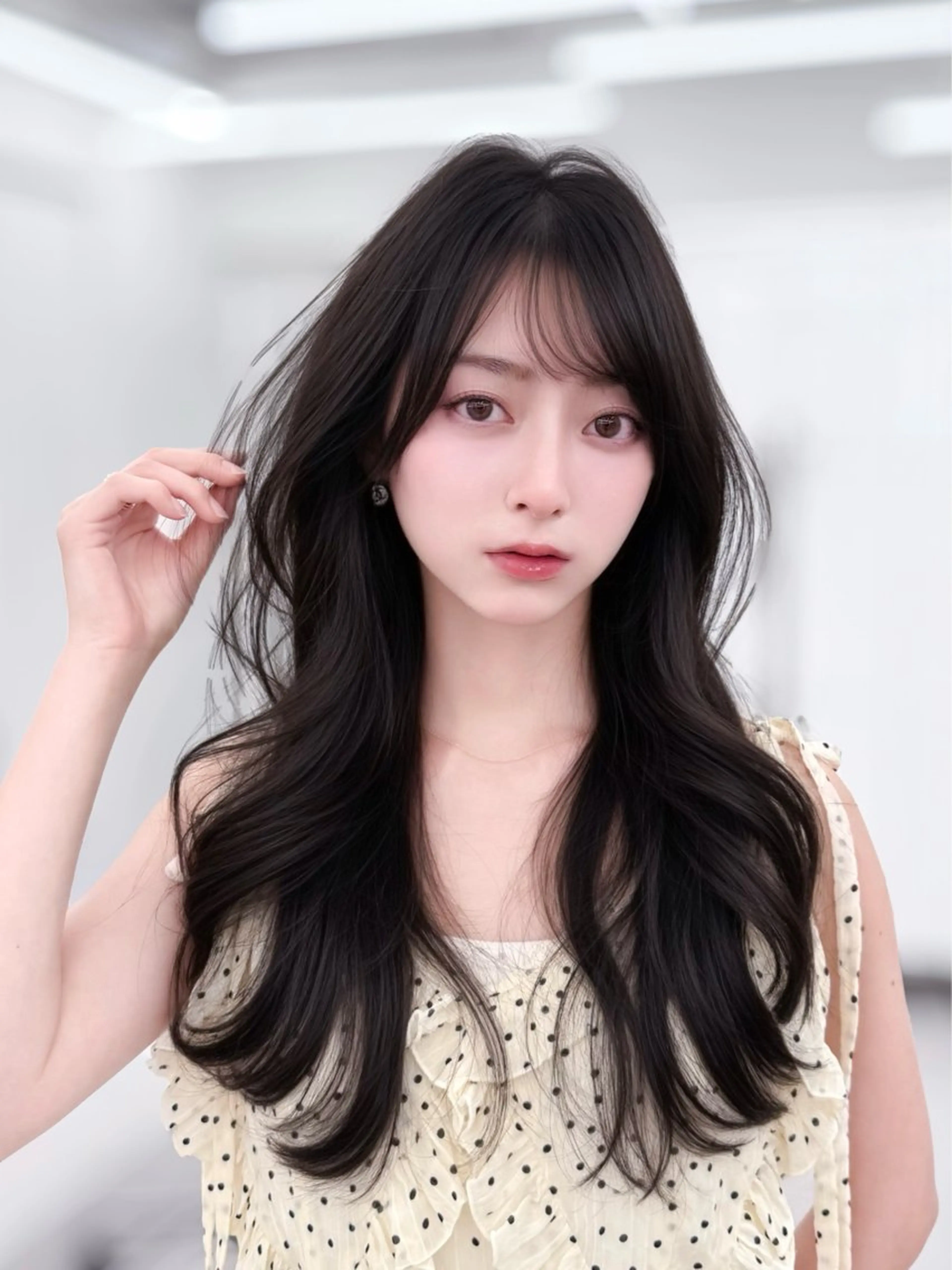 ロング カラー カット ヘアカラー トリートメント 韓国ガーリーヘア🎀 Sayaka🤍のヘアスタイル