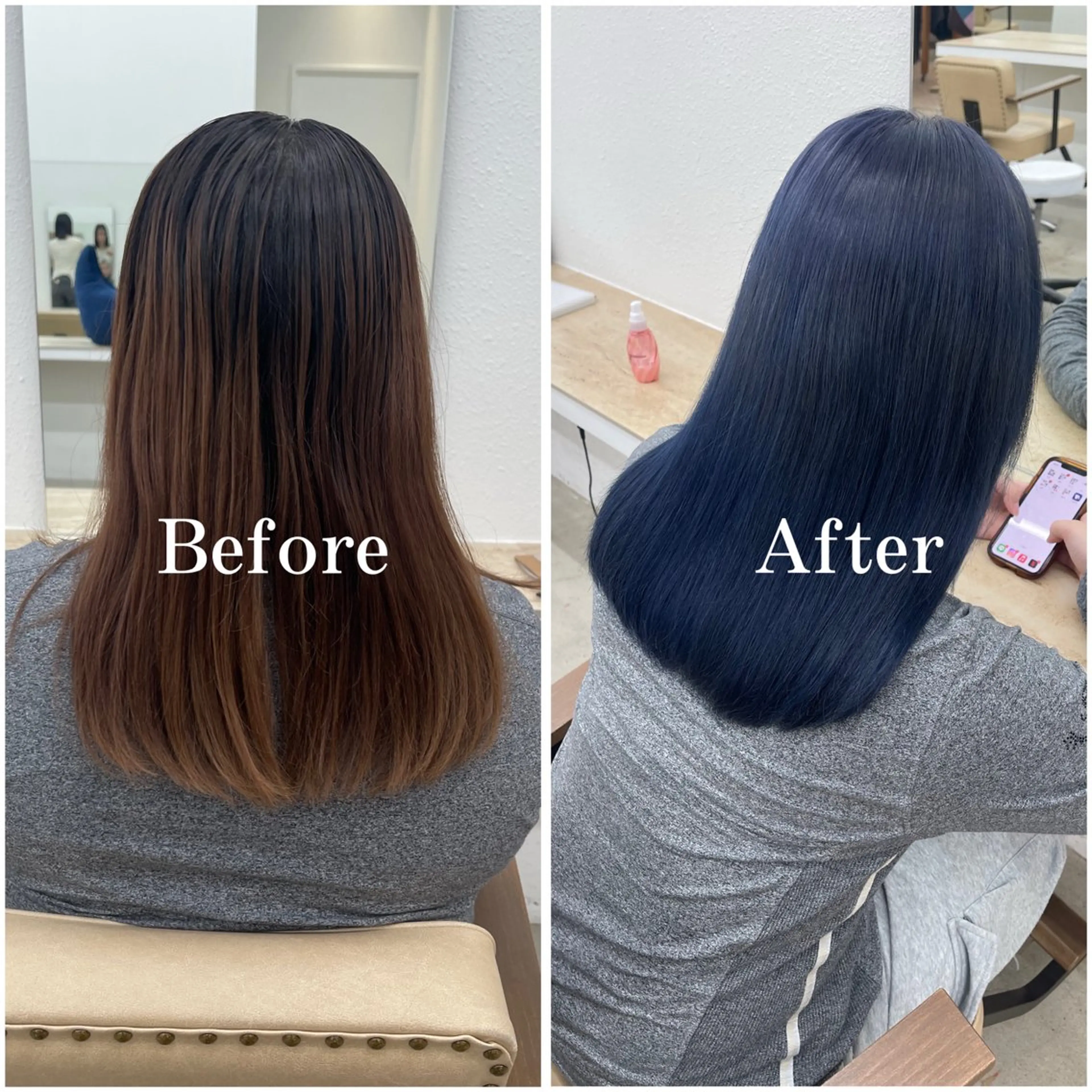 セミロング カラー ブリーチ デザインカラー 似合わせカット 縮毛矯正 ムラ修正/ ハイトーン💖Riaのヘアスタイル