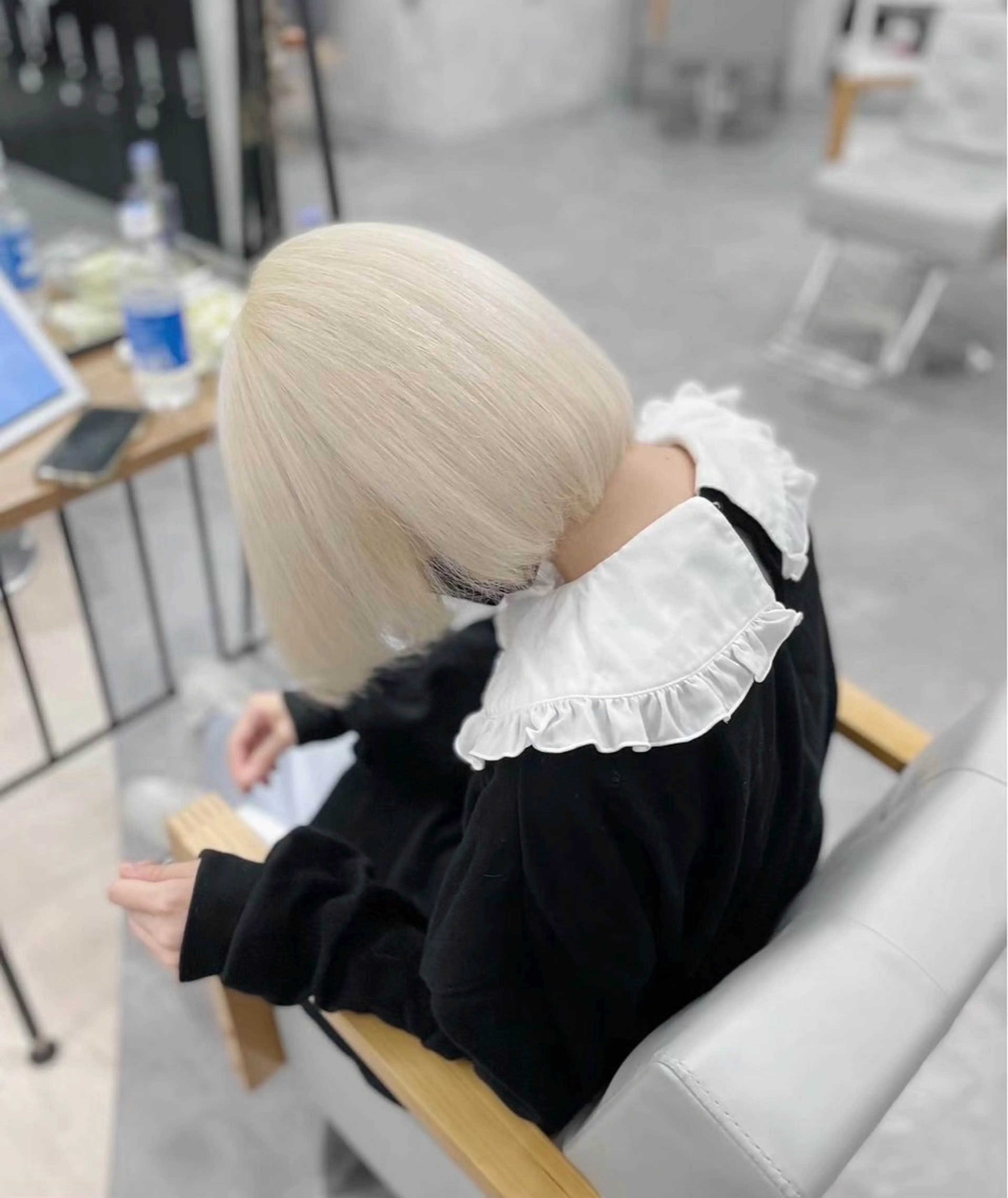 セミロング カラー ヘアカラー ヘアセット 💎yuto💎 ハイトーン/韓国ヘアのヘアスタイル