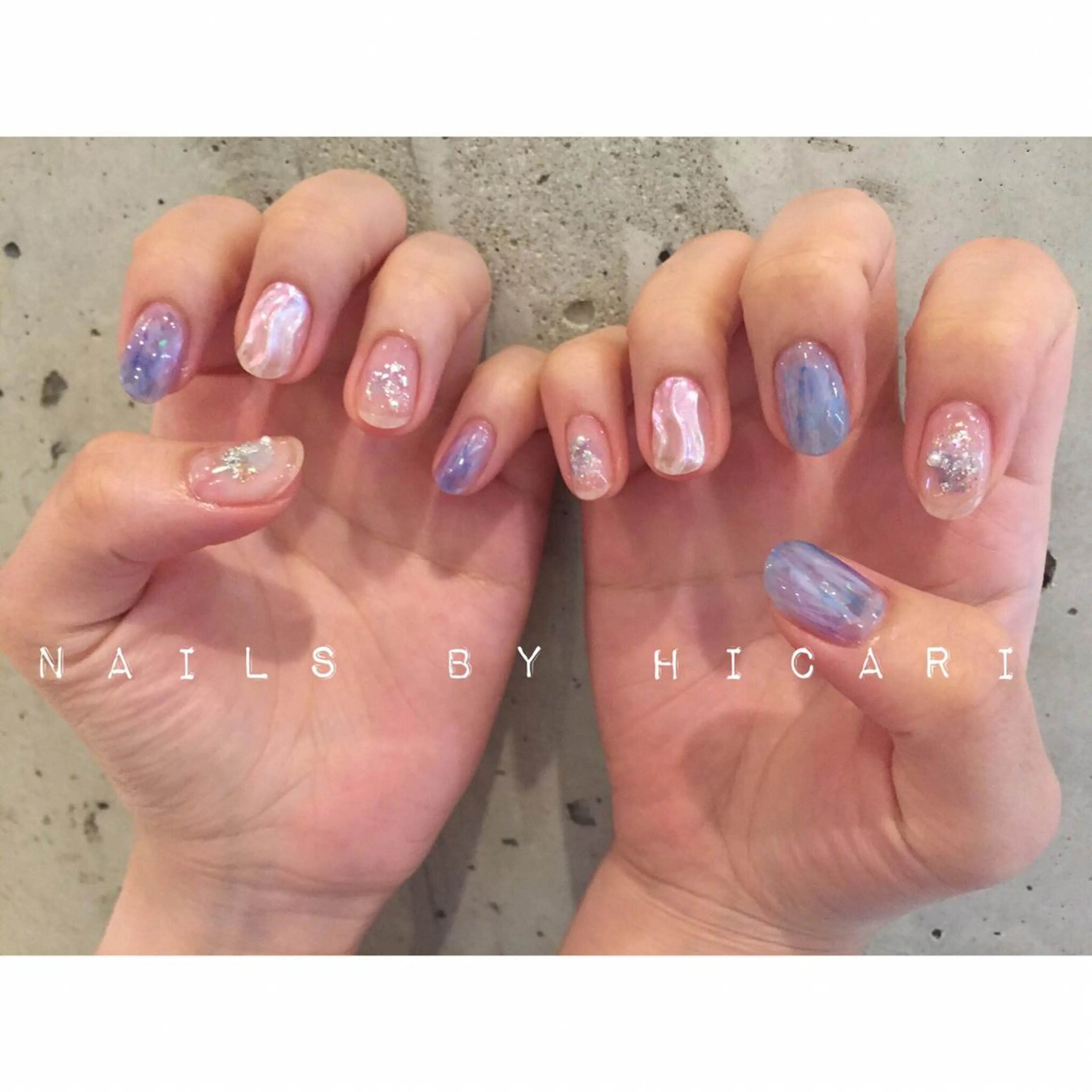 ショート カラー ネイル マツエク・マツパ ジェルネイル ニュアンスネイル パラジェル illum hicariのネイルデザイン