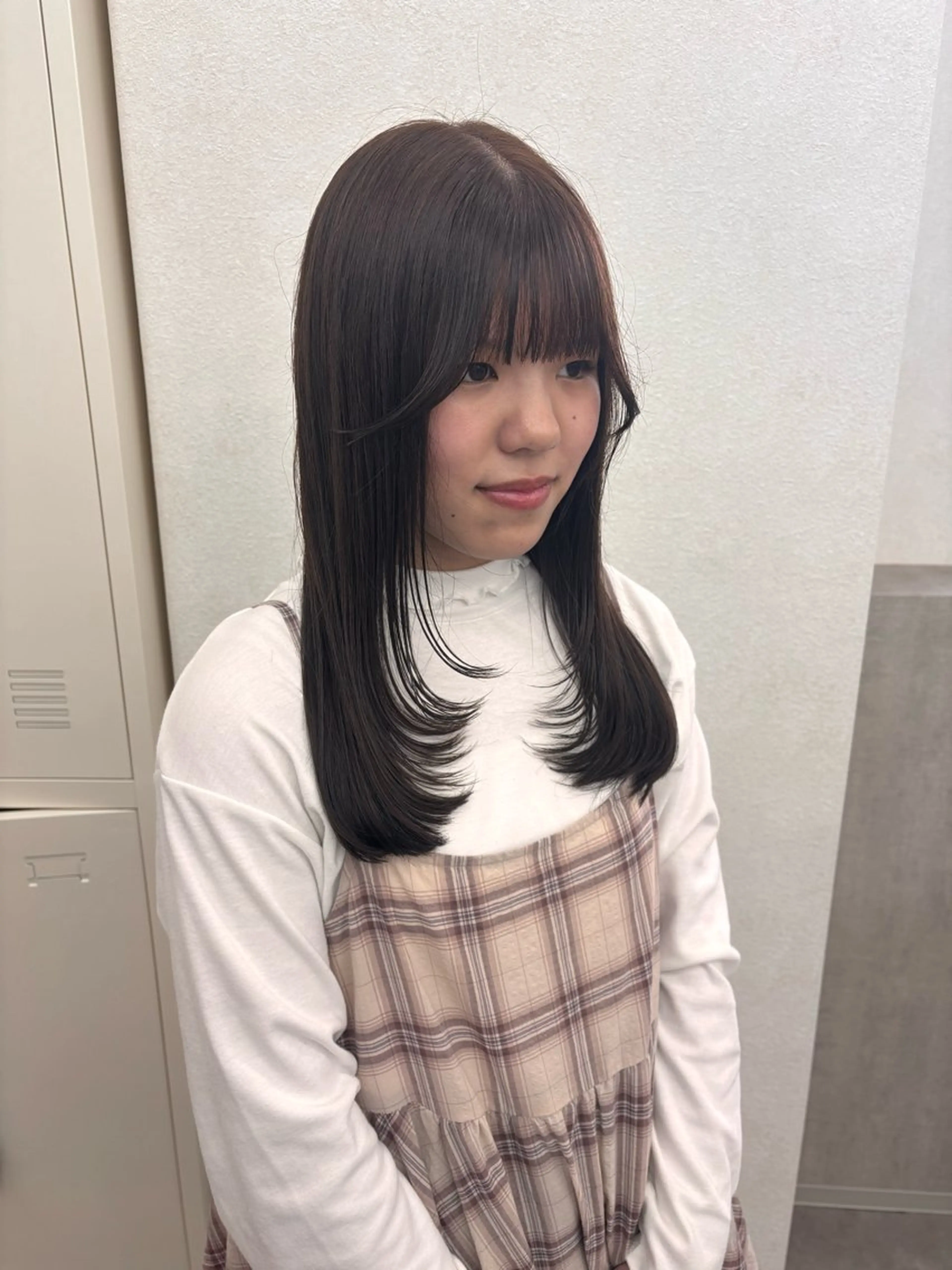 セミロング カット ヘアカラー トリートメント ラーム松江学園店 武田蘭可のヘアスタイル