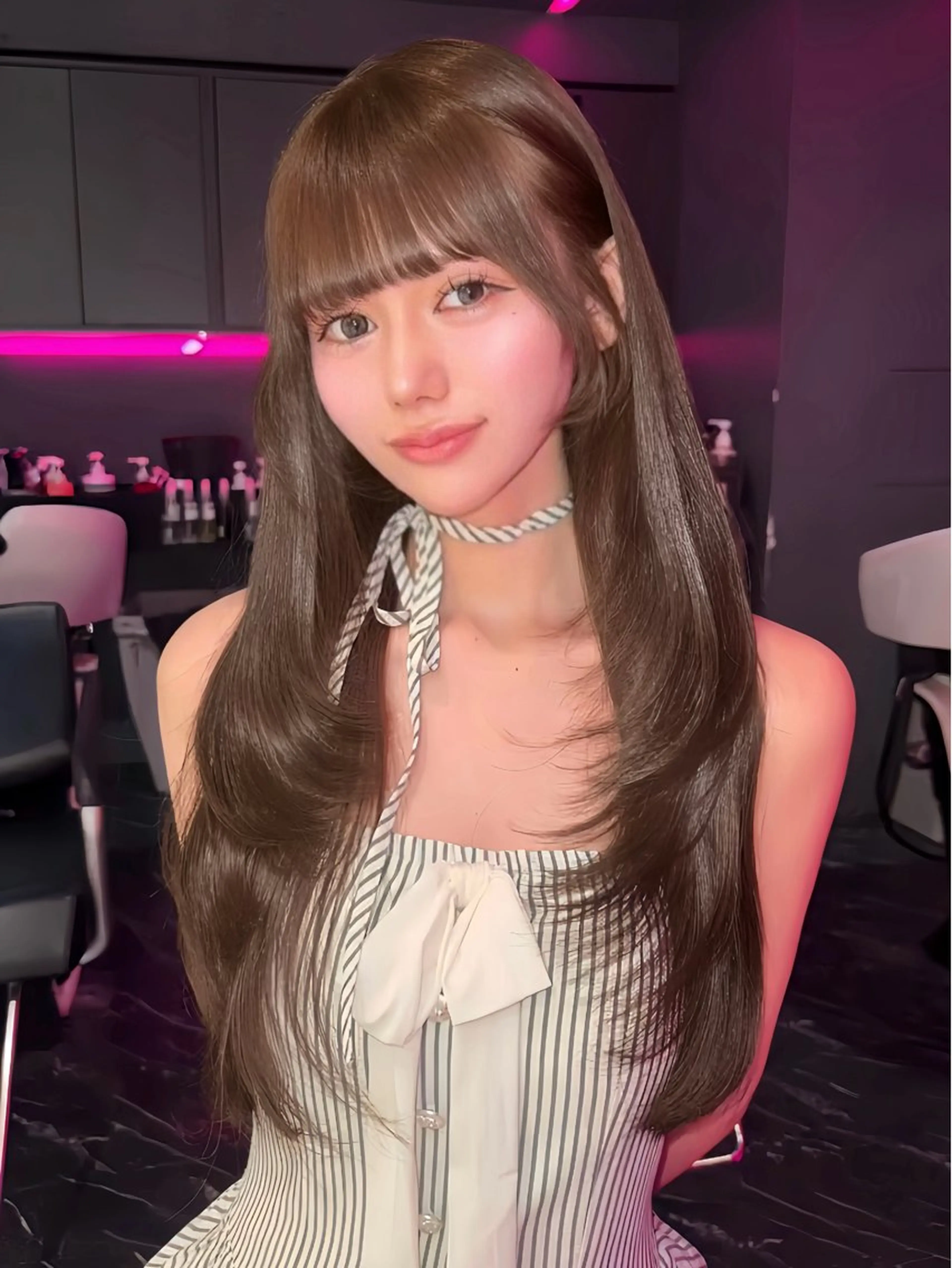 ロング カラー ヘアカラー トリートメント miuru/韓国ヘア /レイヤーカットのヘアスタイル