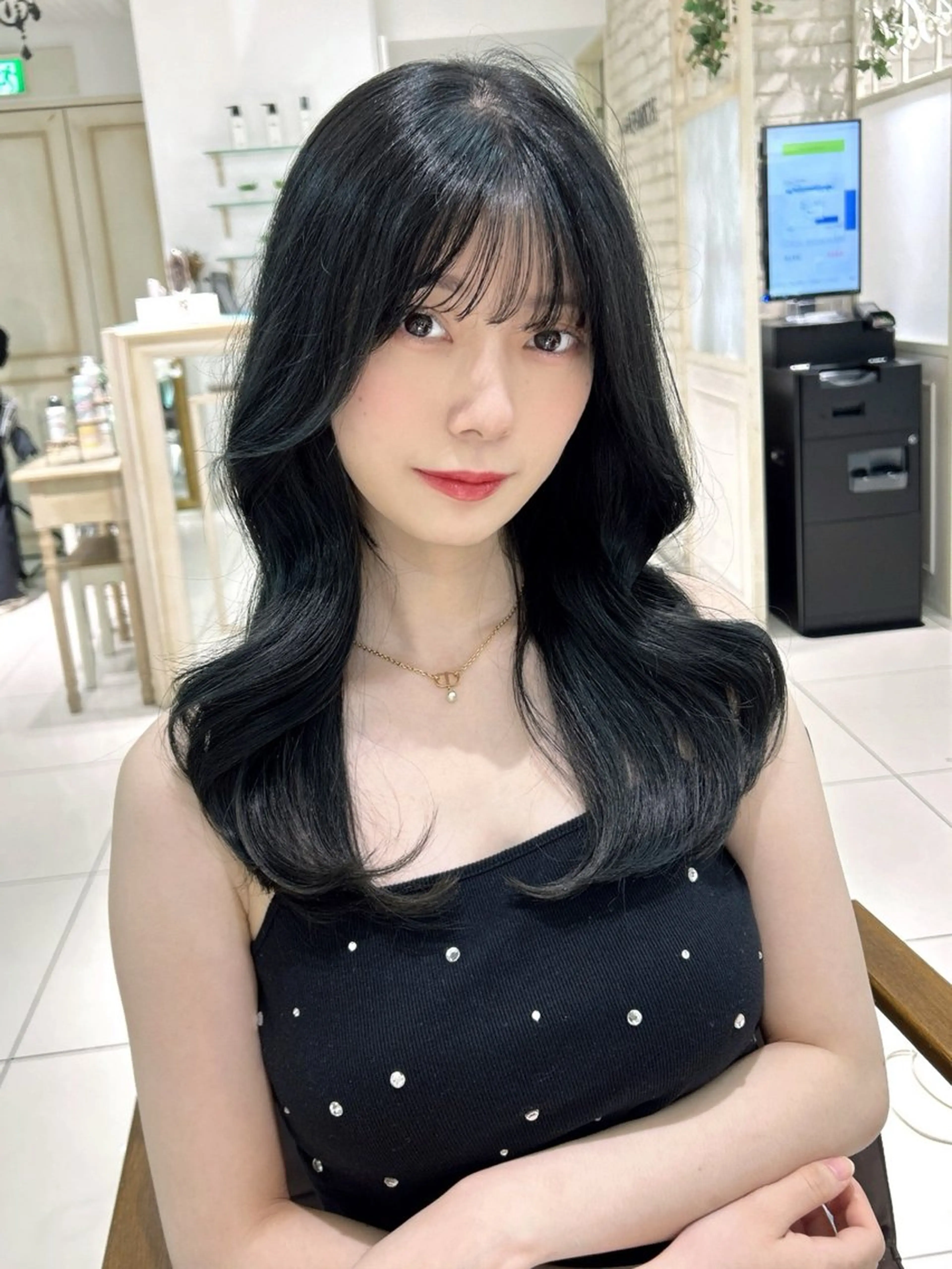 セミロング カラー ﾊﾙｶ🌷顔周り /レイヤーカットのヘアスタイル