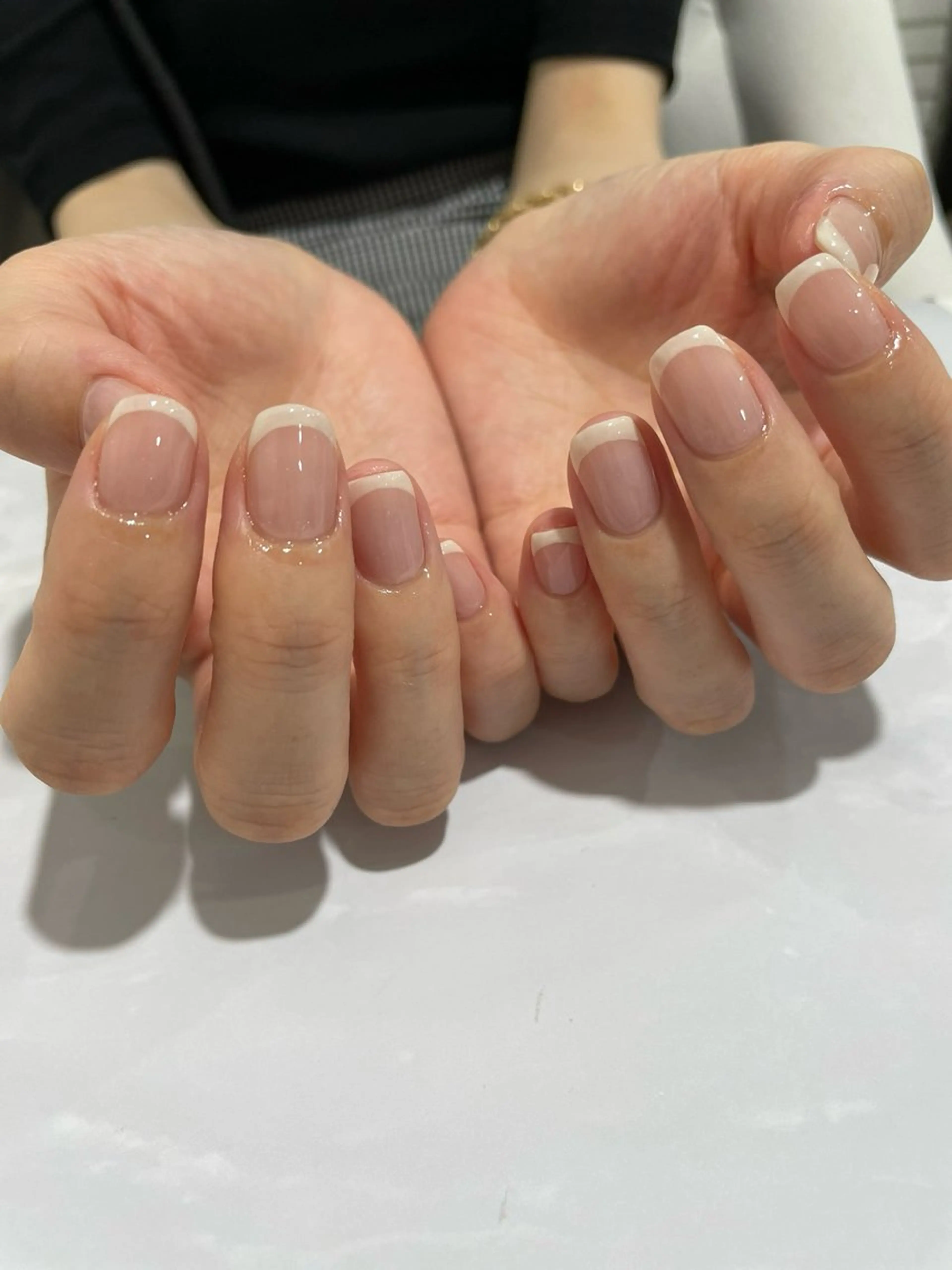 ネイル フレンチネイル ニュアンスネイル シンプルネイル 春ネイル ハンドネイル tete nailstudioのネイルデザイン