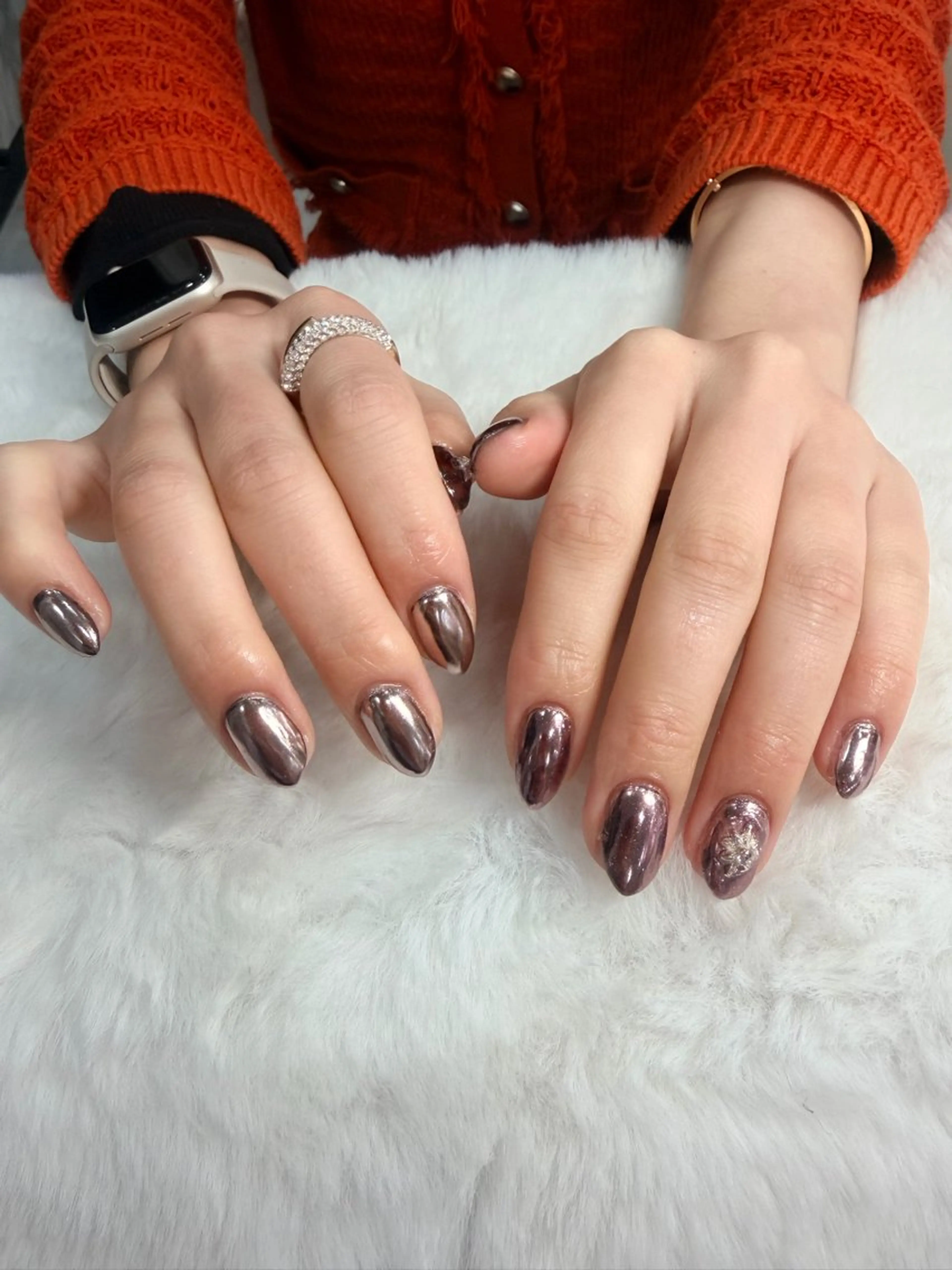 ネイル ミラーネイル ハンドネイル MARUCHU SAYAKAのネイルデザイン