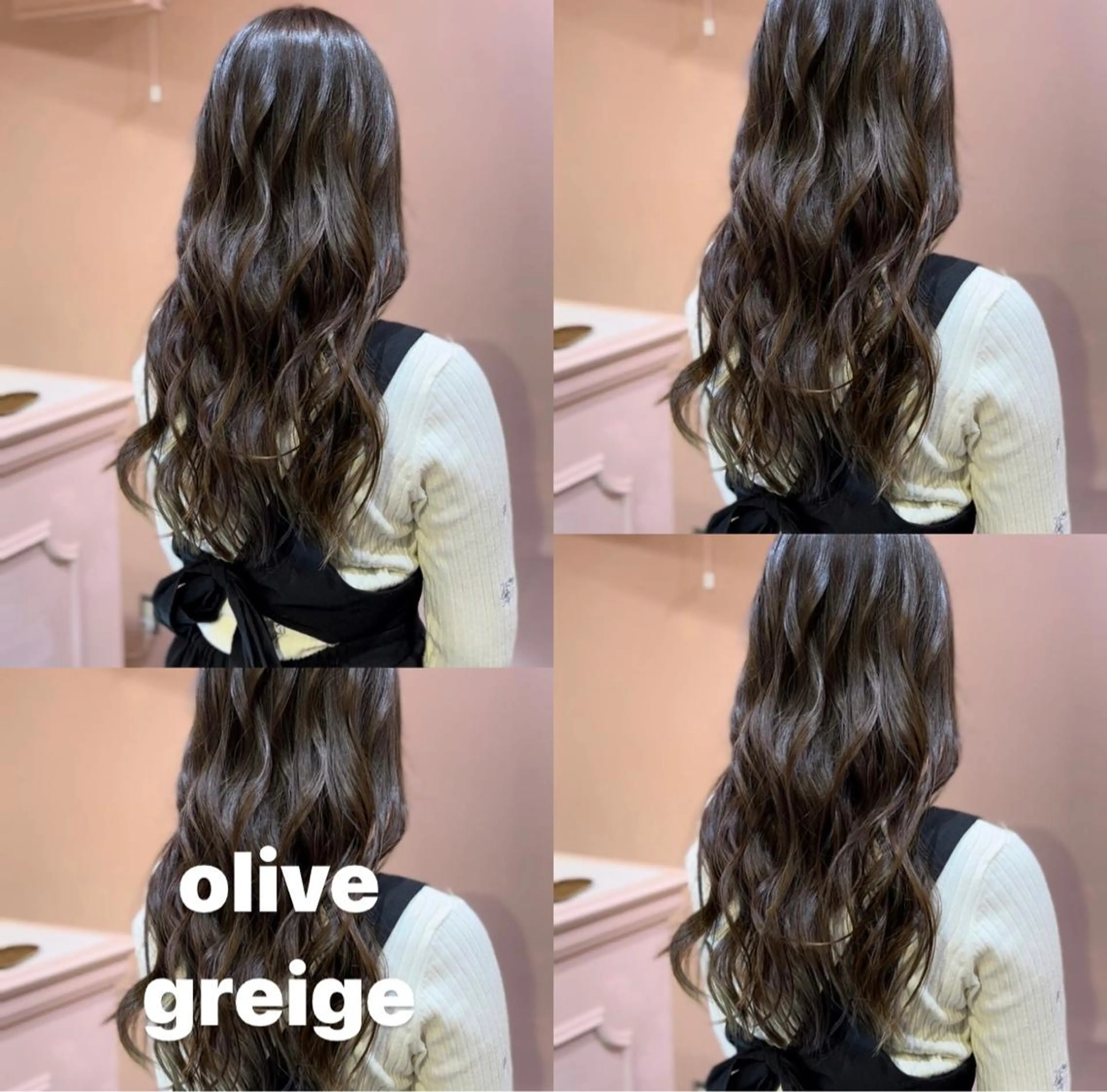 ロング カラー 透明感カラー グレージュ ラベンダーカラー オリーブグレージュ オリーブグレー RIYA❤︎ Aujuaソムリエのヘアスタイル