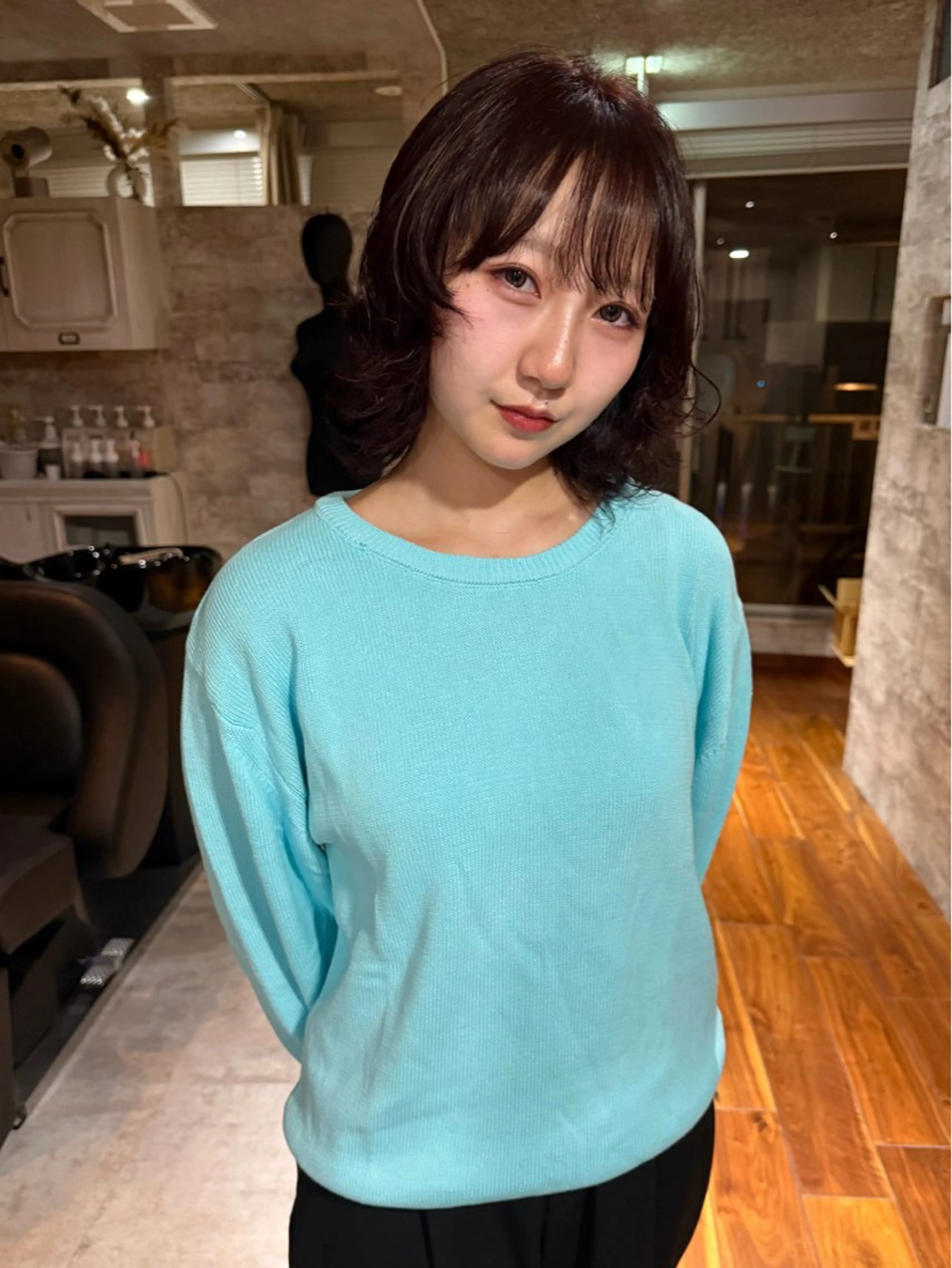 ミディアム カラー パーマ 伸ばしかけ カット ヘアカラー パーマ トリートメント mai / linoah˚✧のヘアスタイル