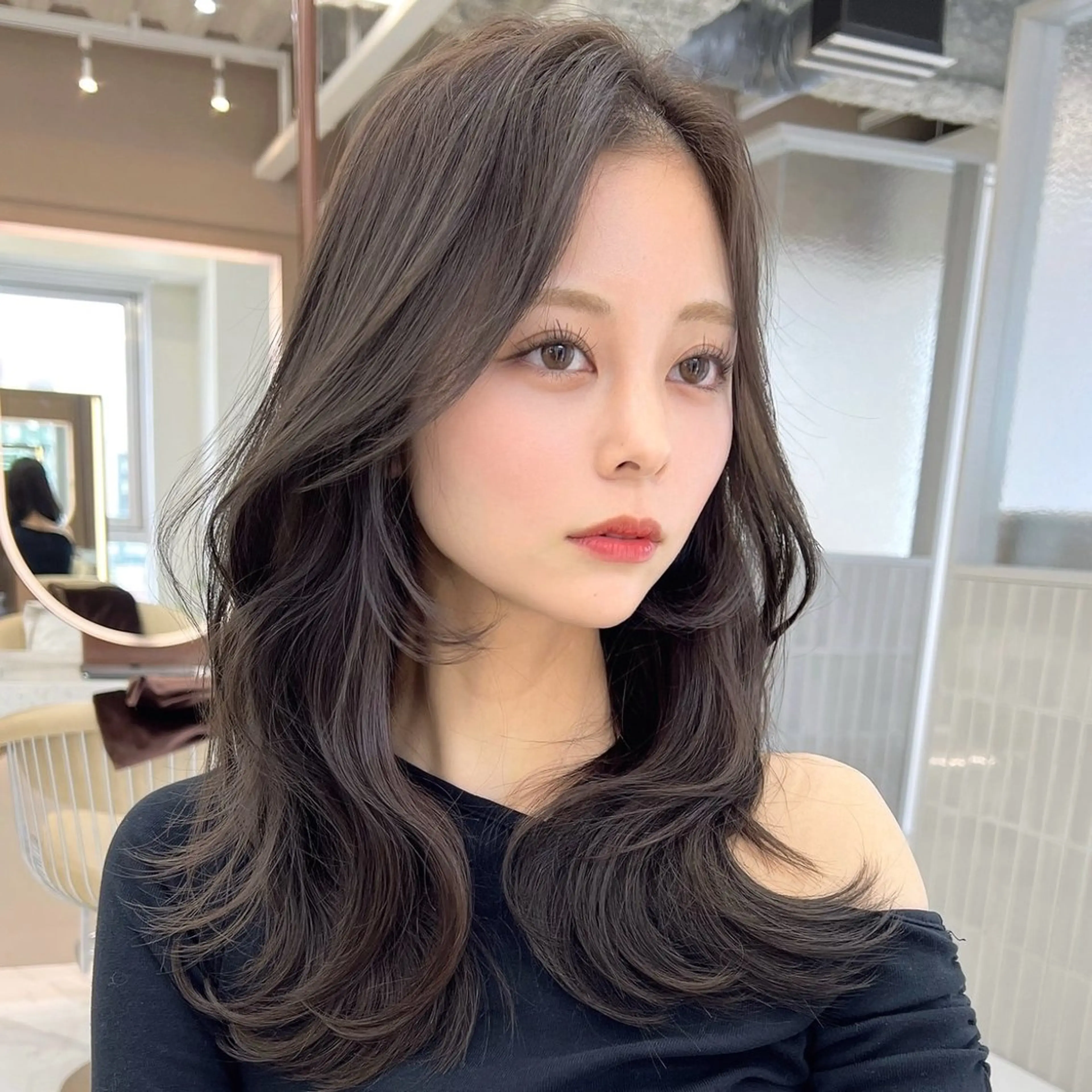 セミロング カラー 似合わせカット カット ヘアカラー トリートメント レイヤー/髪質改善 Lond ambreのヘアスタイル
