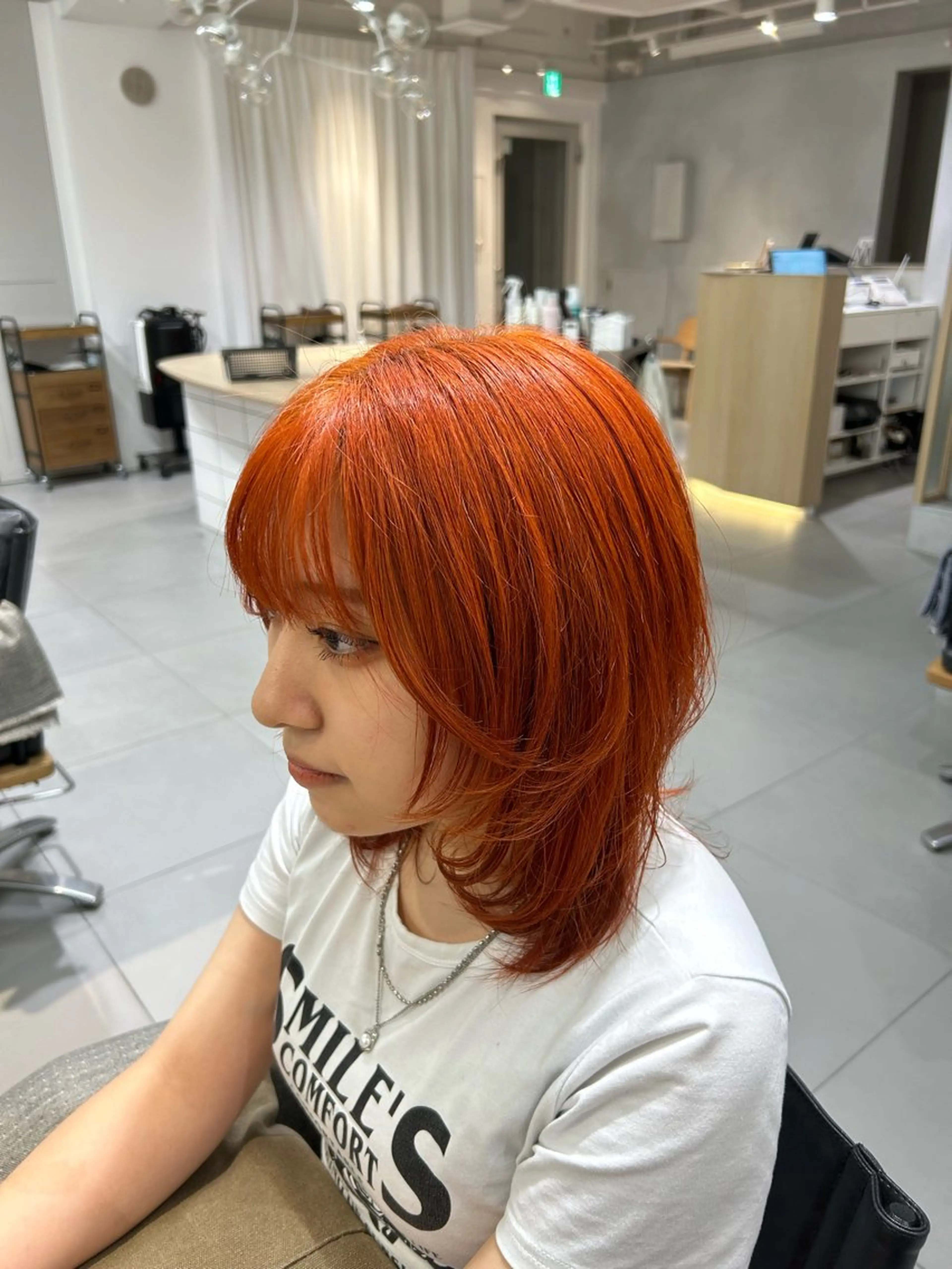 ミディアム カラー ブリーチ カット ヘアカラー 池袋/レイヤー/ 顔まわり/taigaのヘアスタイル