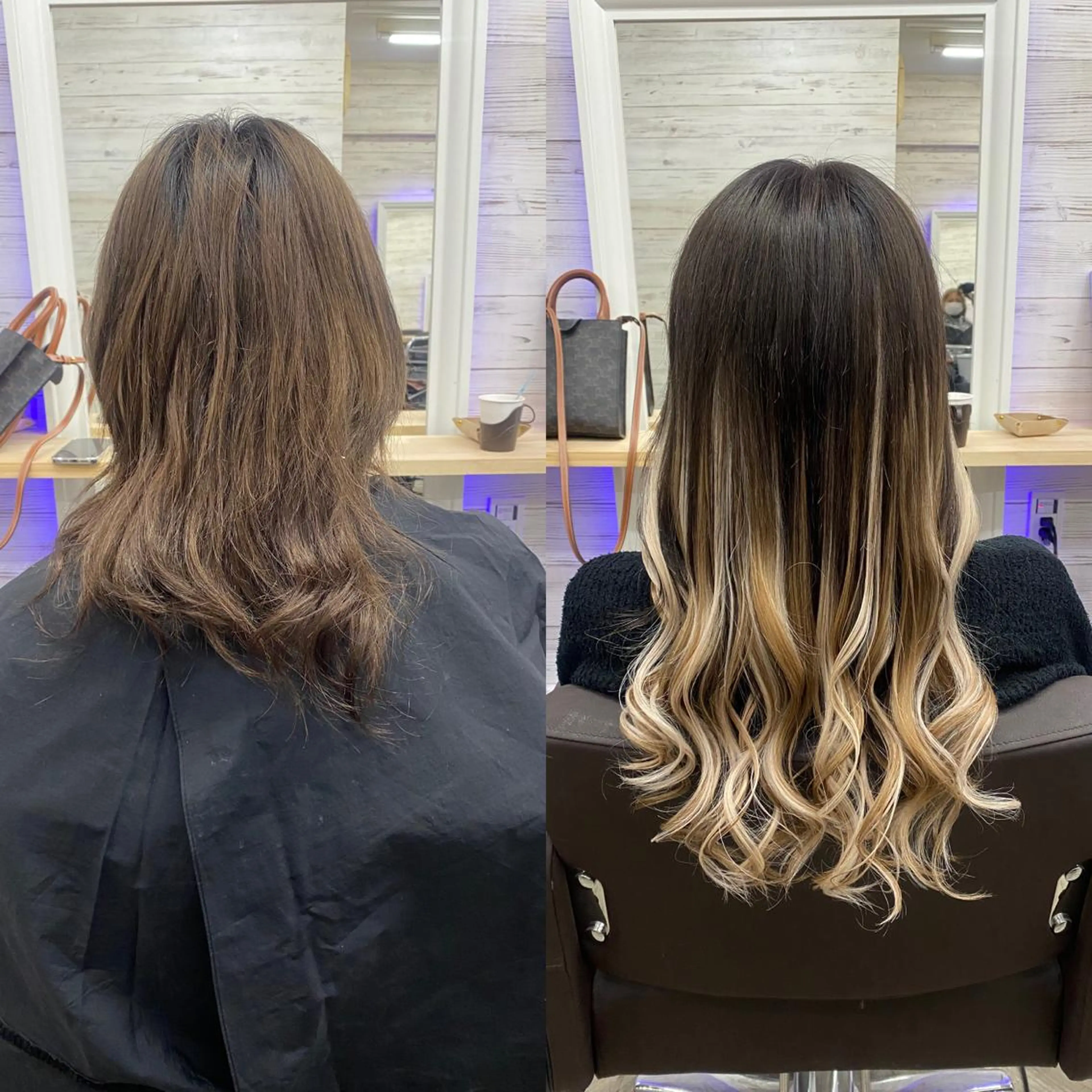 ロング カラー ヘアアレンジ アイブロウ ショートボブ 編み込みエクステ シールエクステ バレイヤージュ ベージュカラー LAVENDIA 初音のヘアスタイル