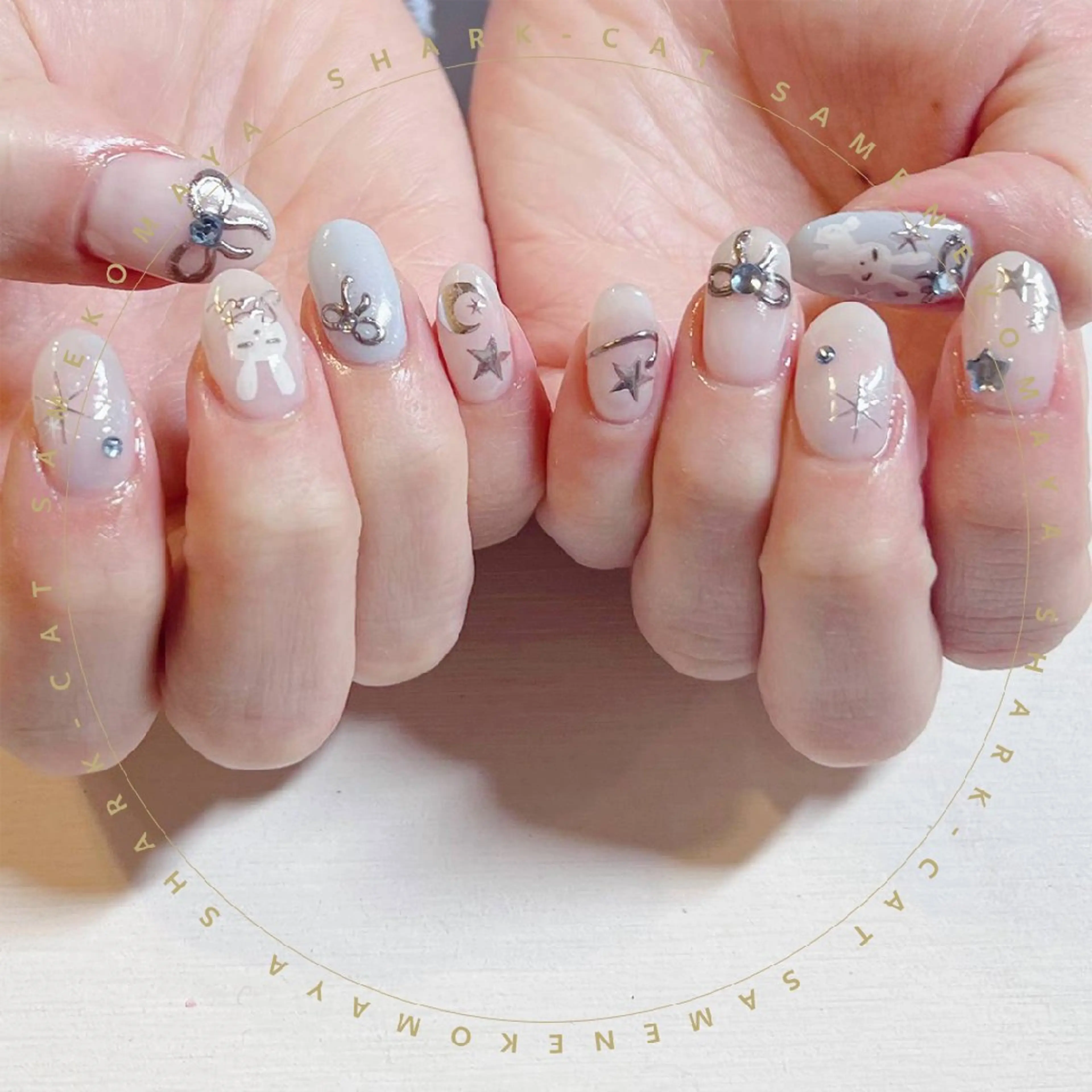 ネイル サメ猫 マーヤのネイルデザイン
