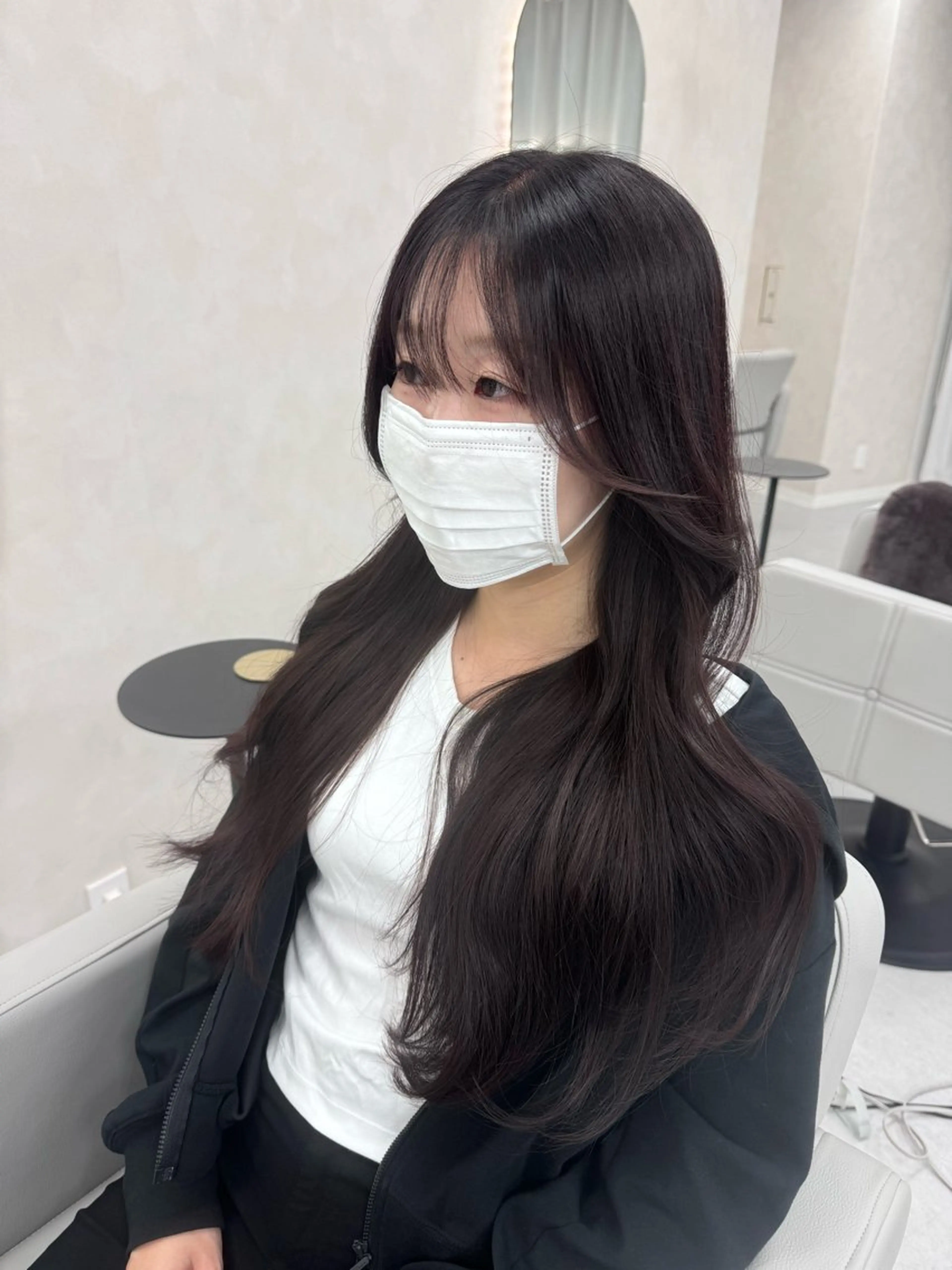 セミロング カラー ブラウンカラー カシス 韓国風カラー ラベンダーカラー ラベンダーブラウン 韓国ヘア特化🇰🇷 心斎橋【ユリカ】のヘアスタイル