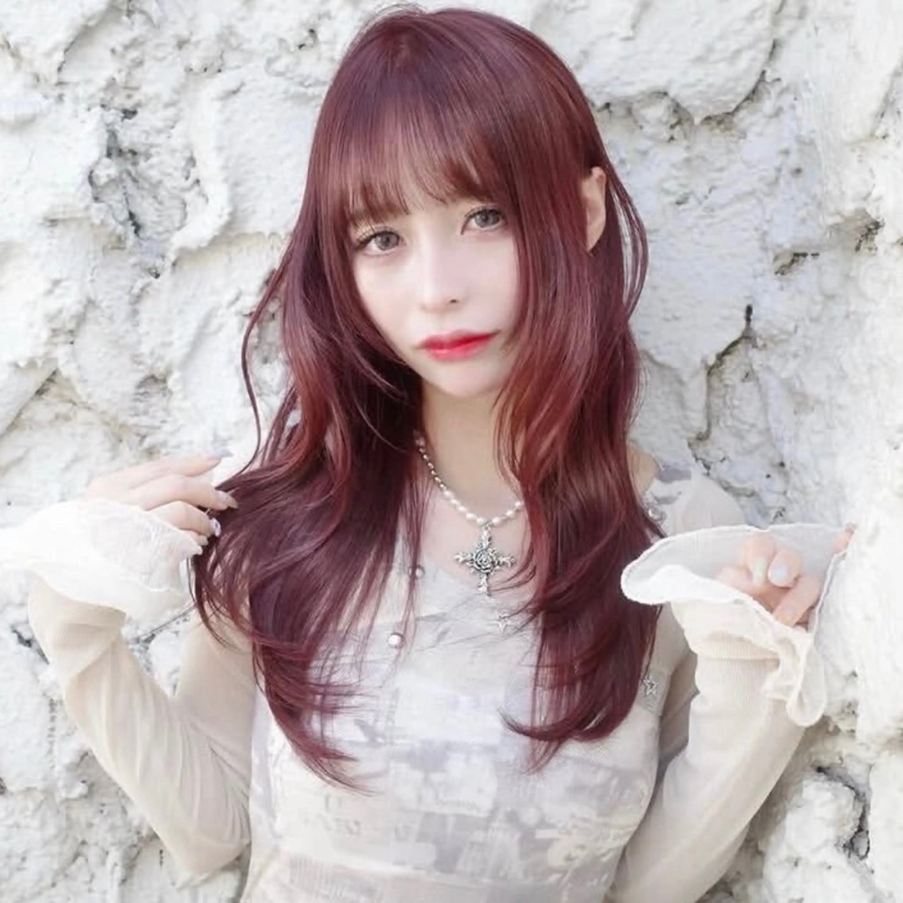 ロング カラー くびれヘア 顔周りカット ハイレイヤー 韓国風ヘア レイヤーカット カット ヘアカラー トリートメント Nao/ 大宮/レイヤーカットのヘアスタイル