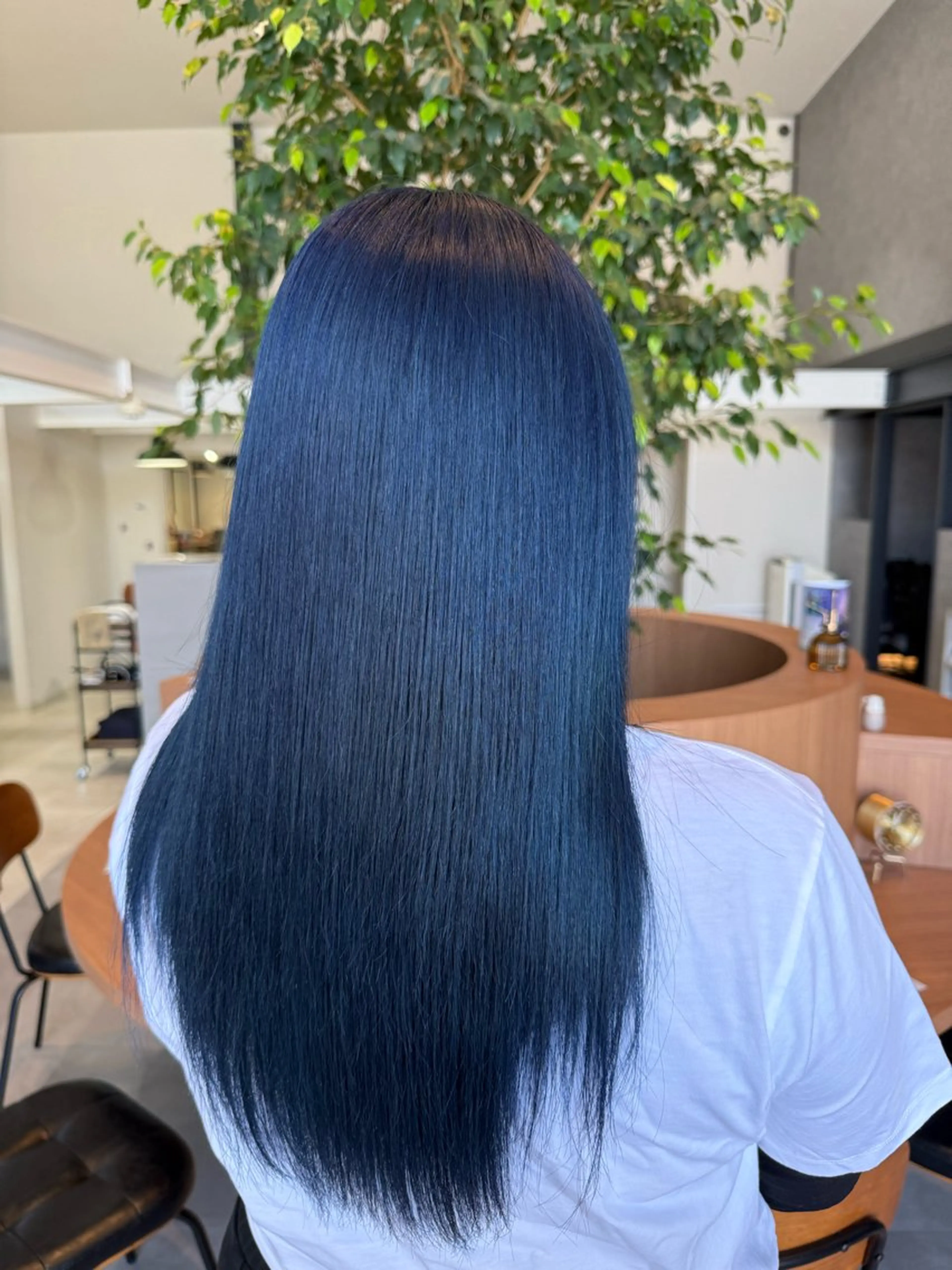 ロング カラー ブルーカラー ネイビーカラー カット ヘアカラー ayaka |トレンドヘアのヘアスタイル