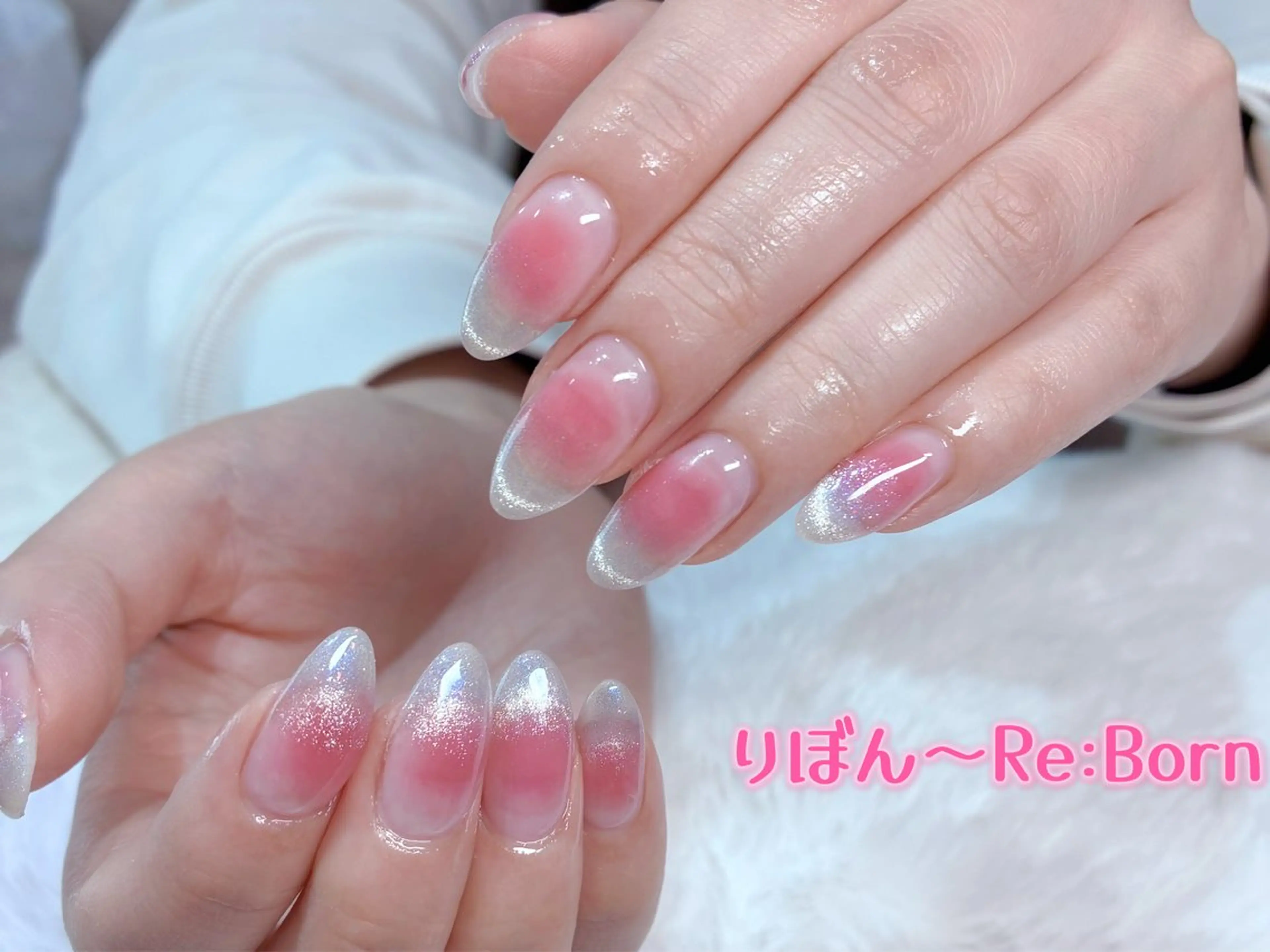 ミディアム ハンドネイル りぼん Re:Bonrのネイルデザイン