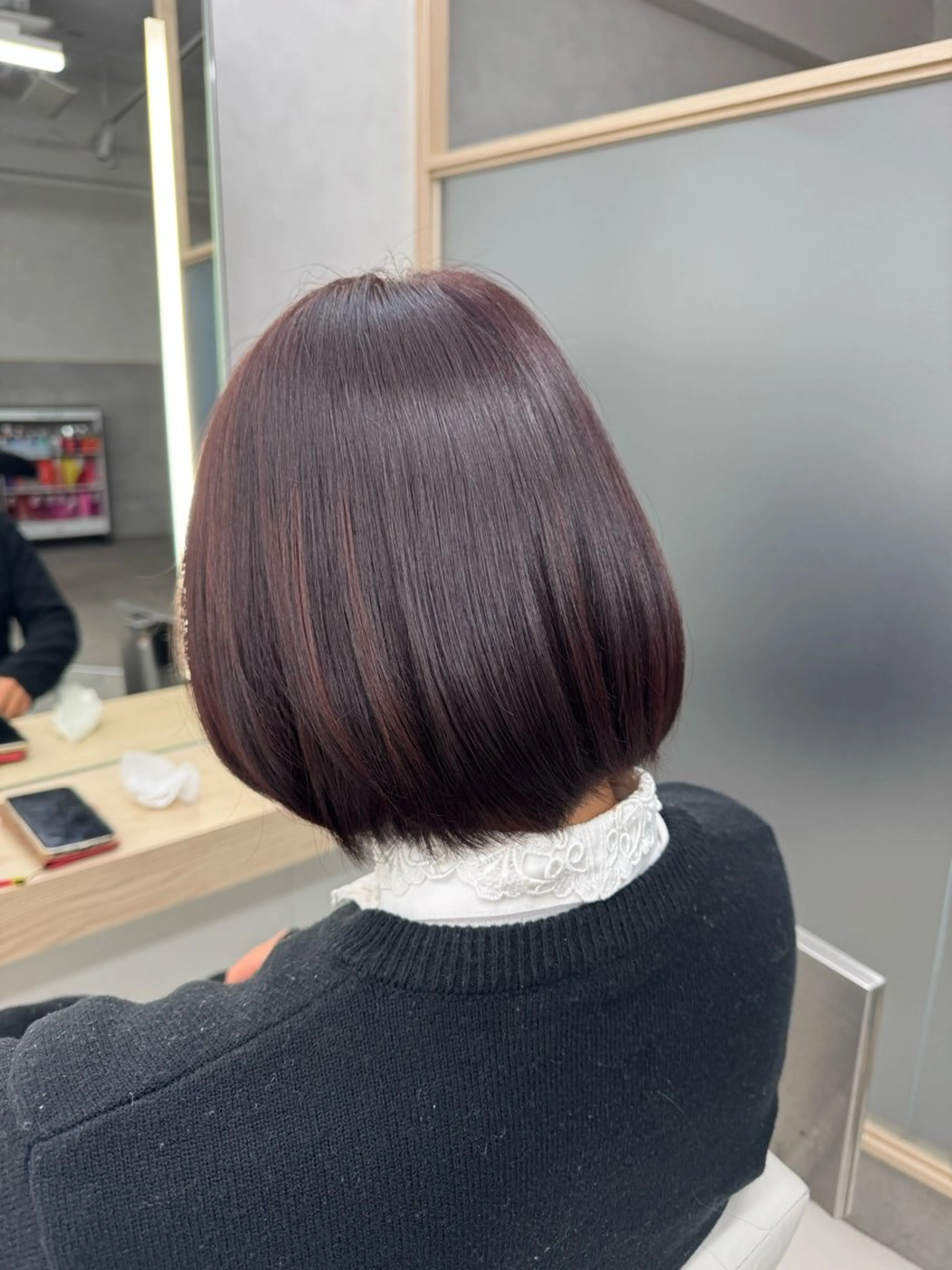 ミディアム カラー 韓国レイヤー/ 顔まわり/西野和裕のヘアスタイル