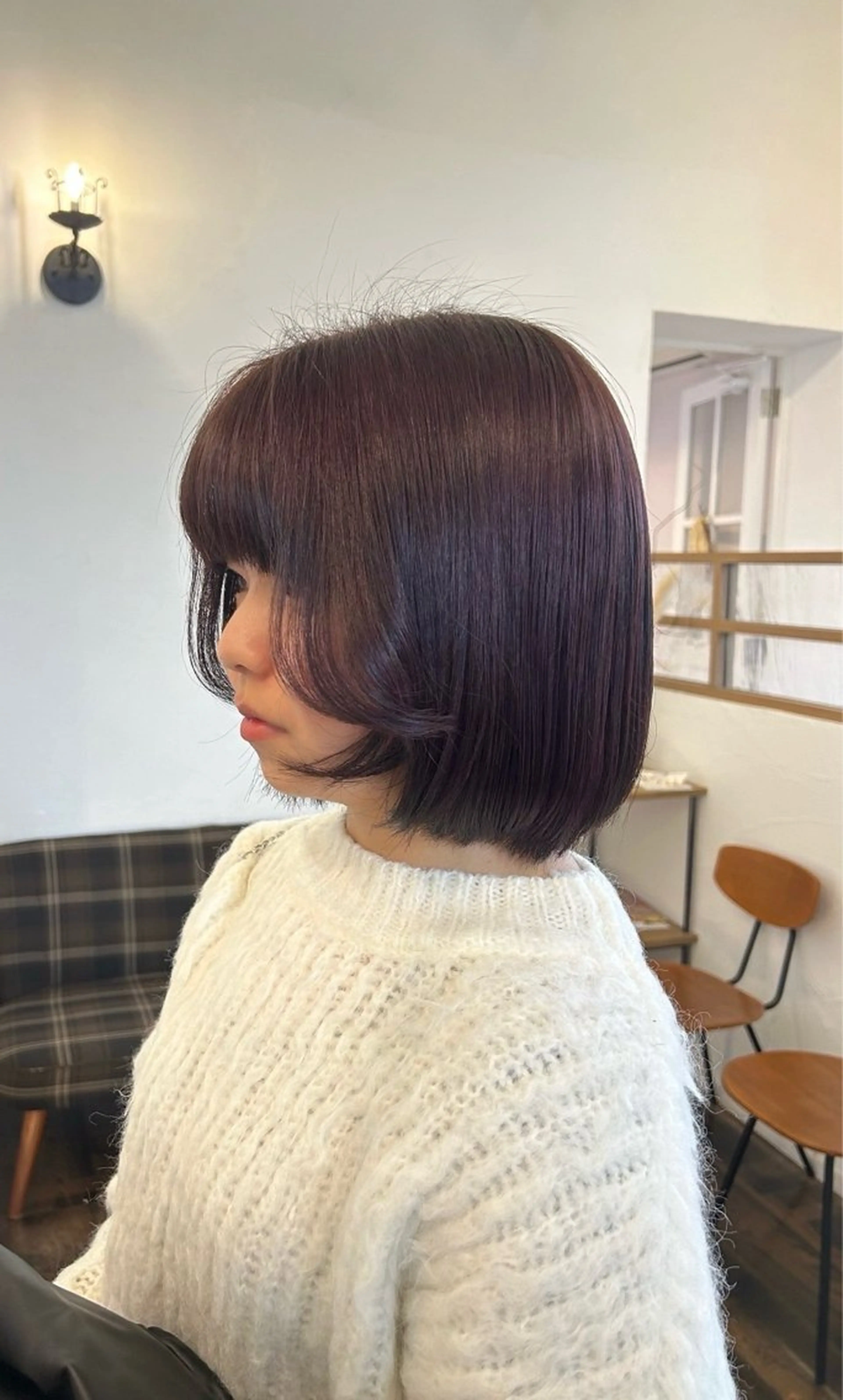 ミディアム カラー ピンクカラー 水谷 優華のヘアスタイル