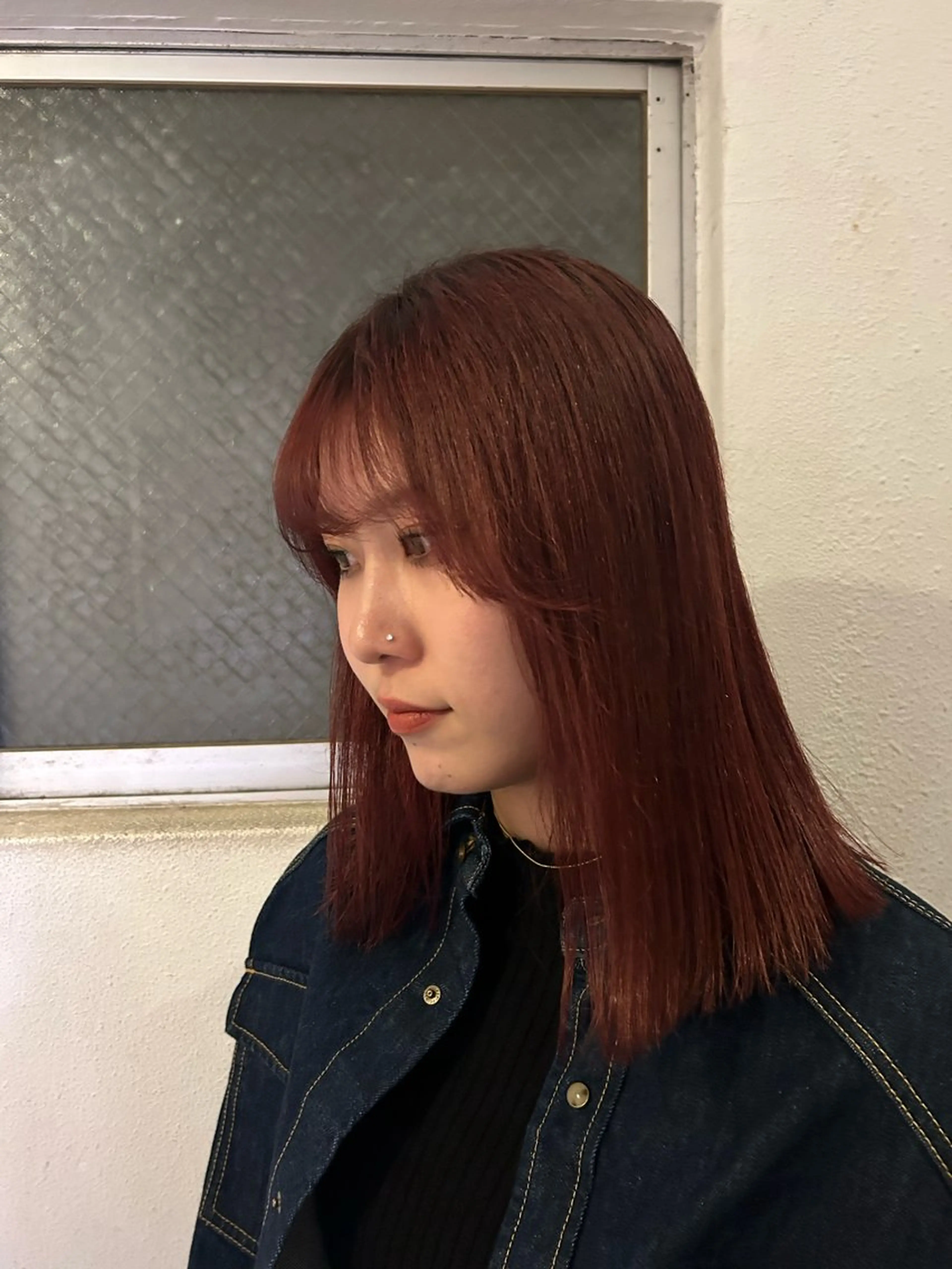 ミディアム カラー 髪質改善 トリートメント 愛結 暖色カラー🎀🩰のヘアスタイル