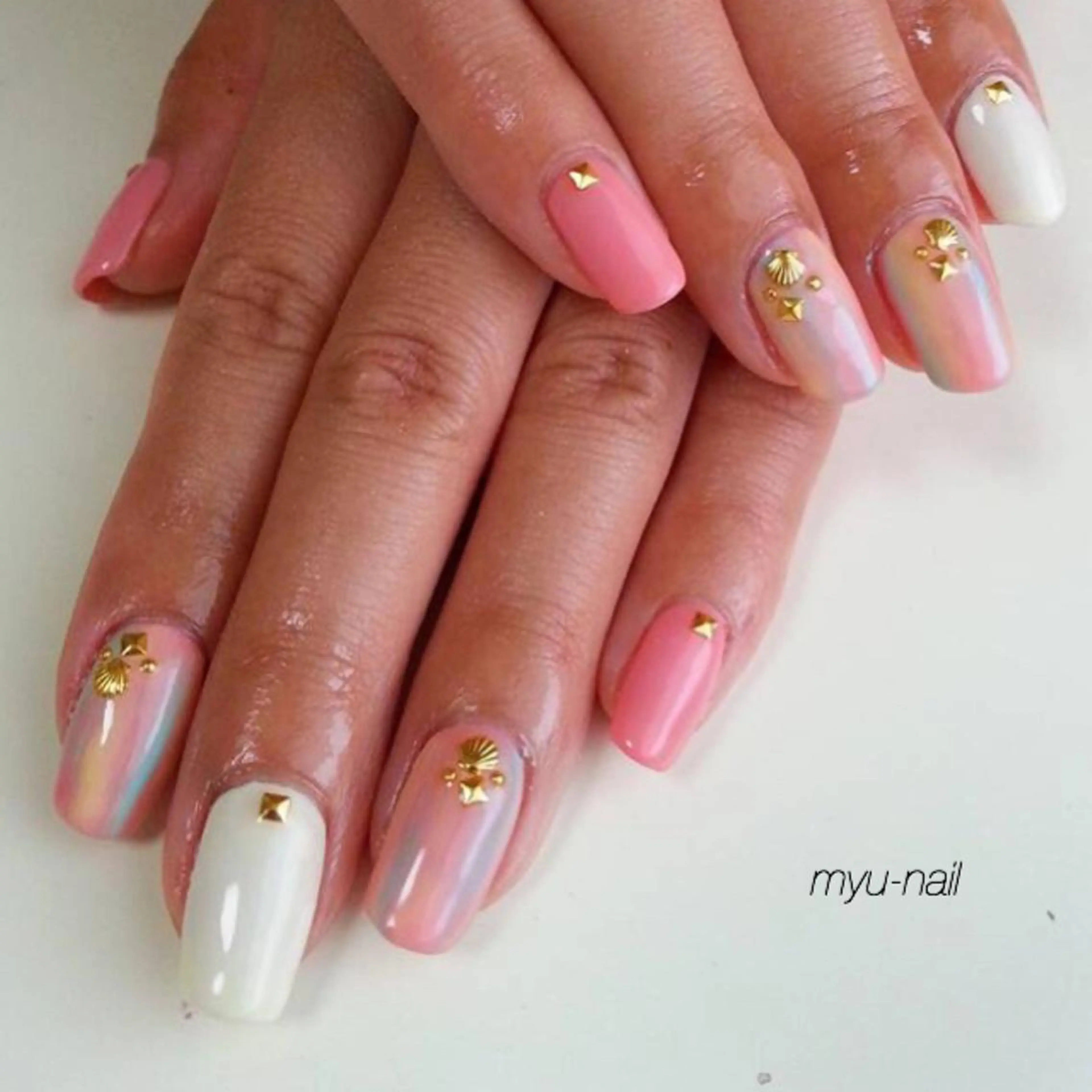 ネイル アートネイル 大理石ネイル(マーブル) ホームサロン myu-nailのネイルデザイン