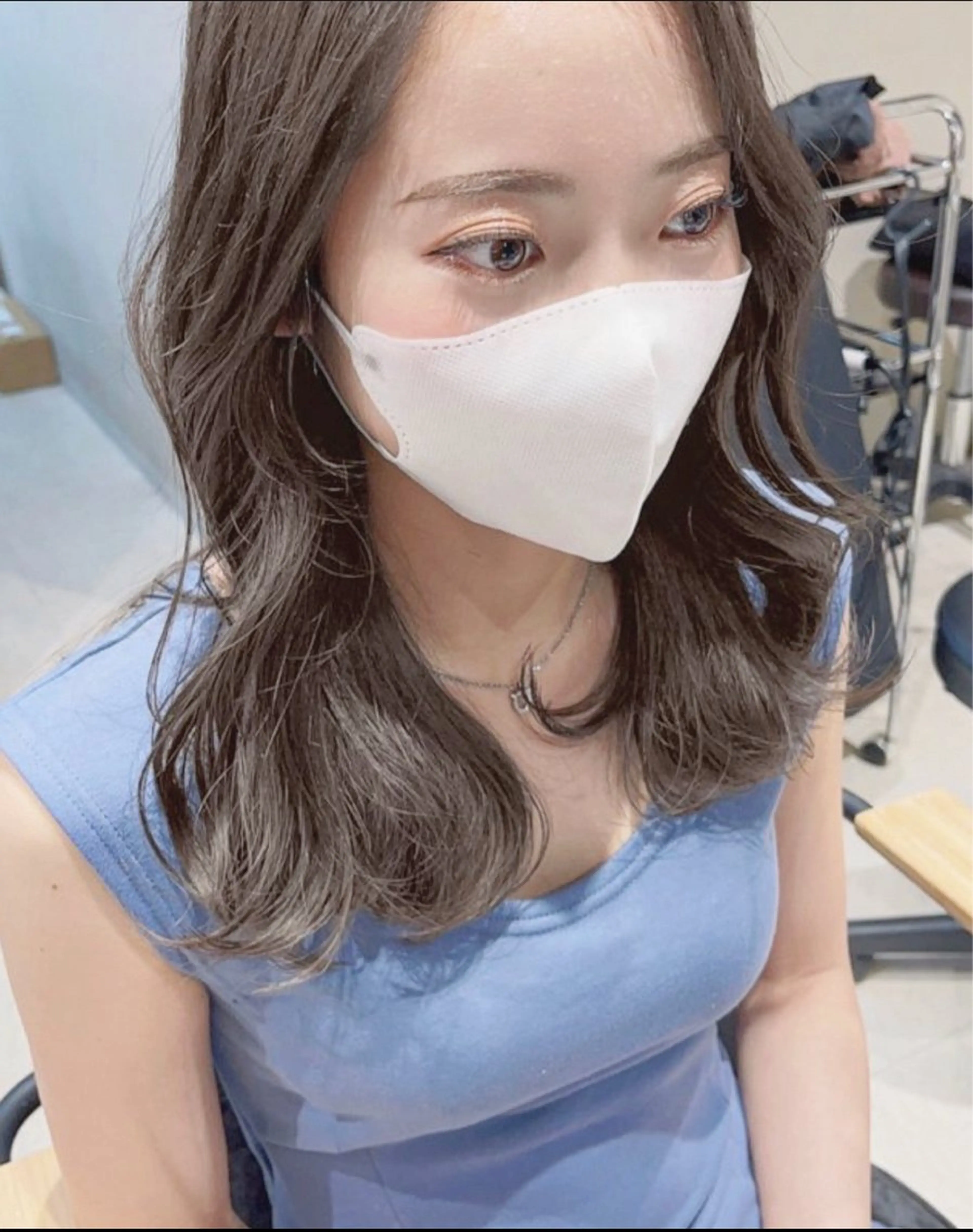 セミロング カラー ヘアアレンジ 似合わせ＋韓国カット ニシヤマ　マイのヘアスタイル