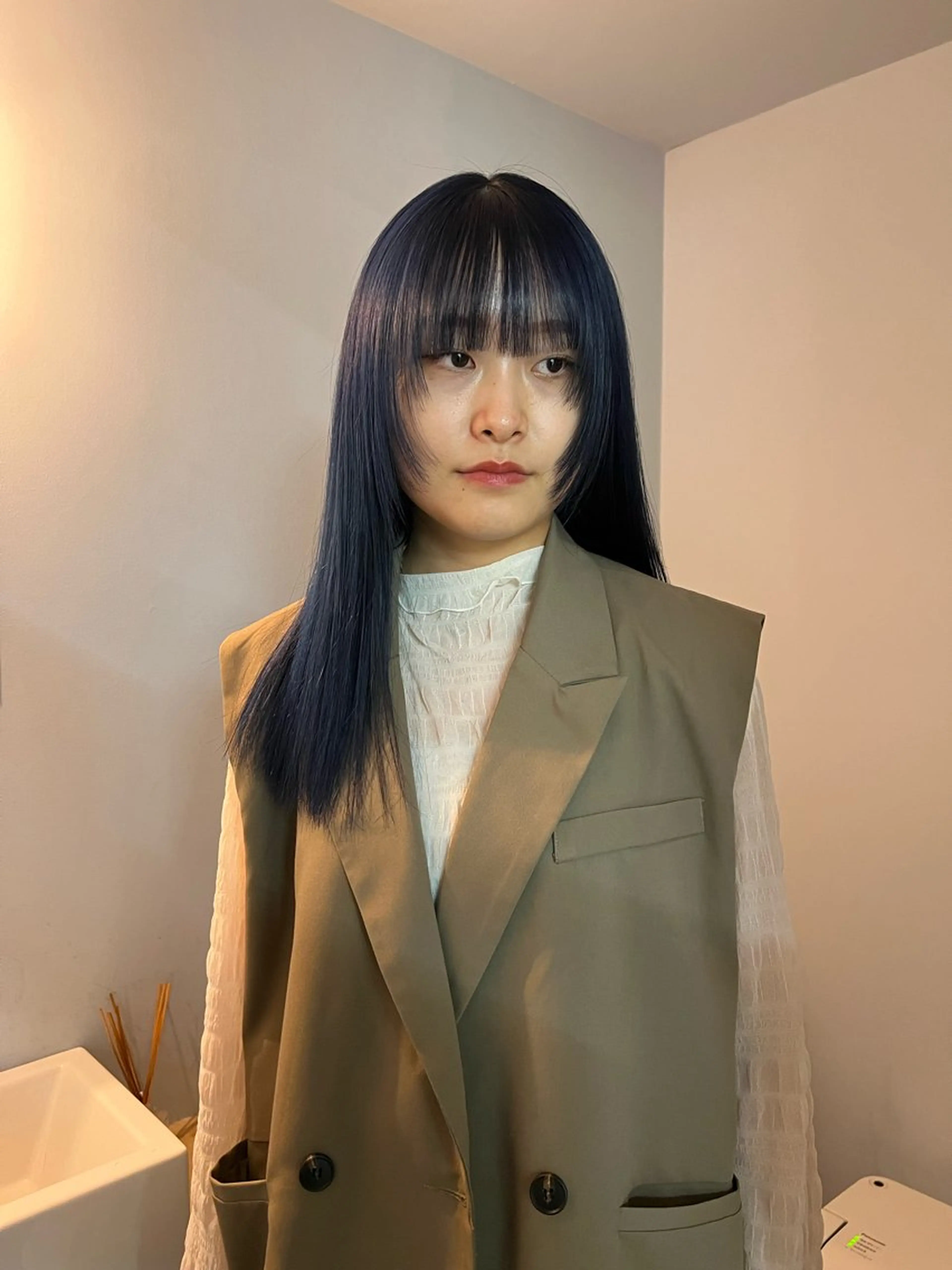 ロング 顔周りカット 舟橋耀/ブリーチカラ ー/レイヤーカットのヘアスタイル